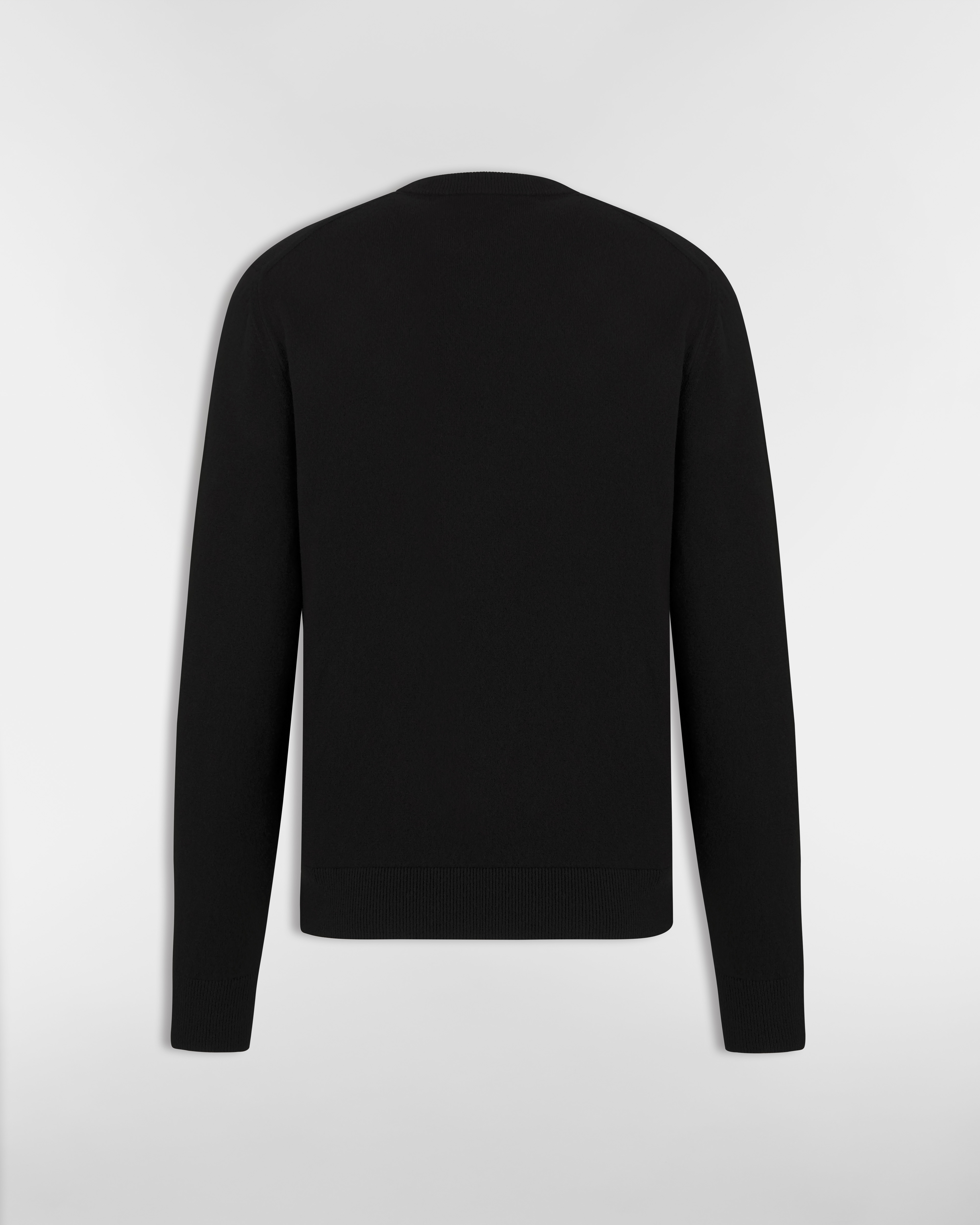 针织衫 黑色绵羊毛和山羊绒混纺平纹针织面料 CD Box 标志 E08