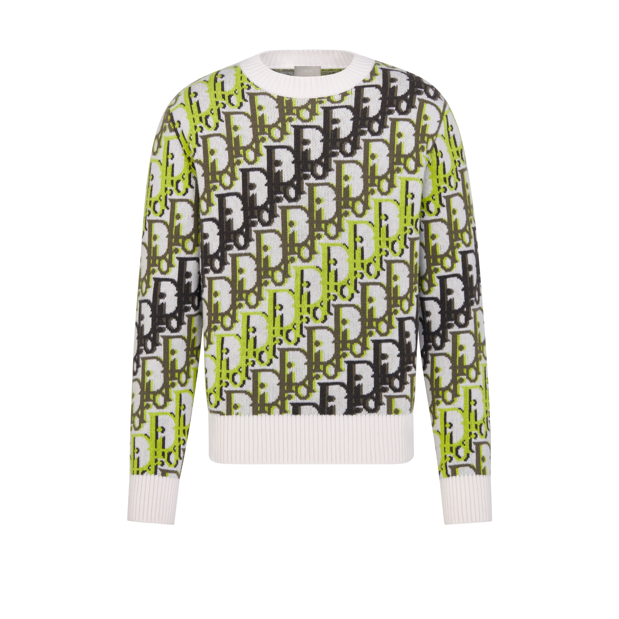 针织衫 白色绵羊毛面料 Oblique 印花 E01