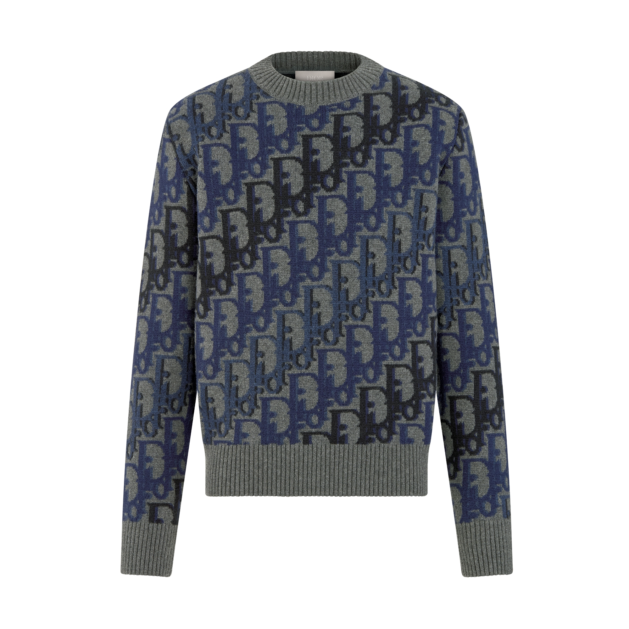  灰色绵羊毛面料 Oblique 印花