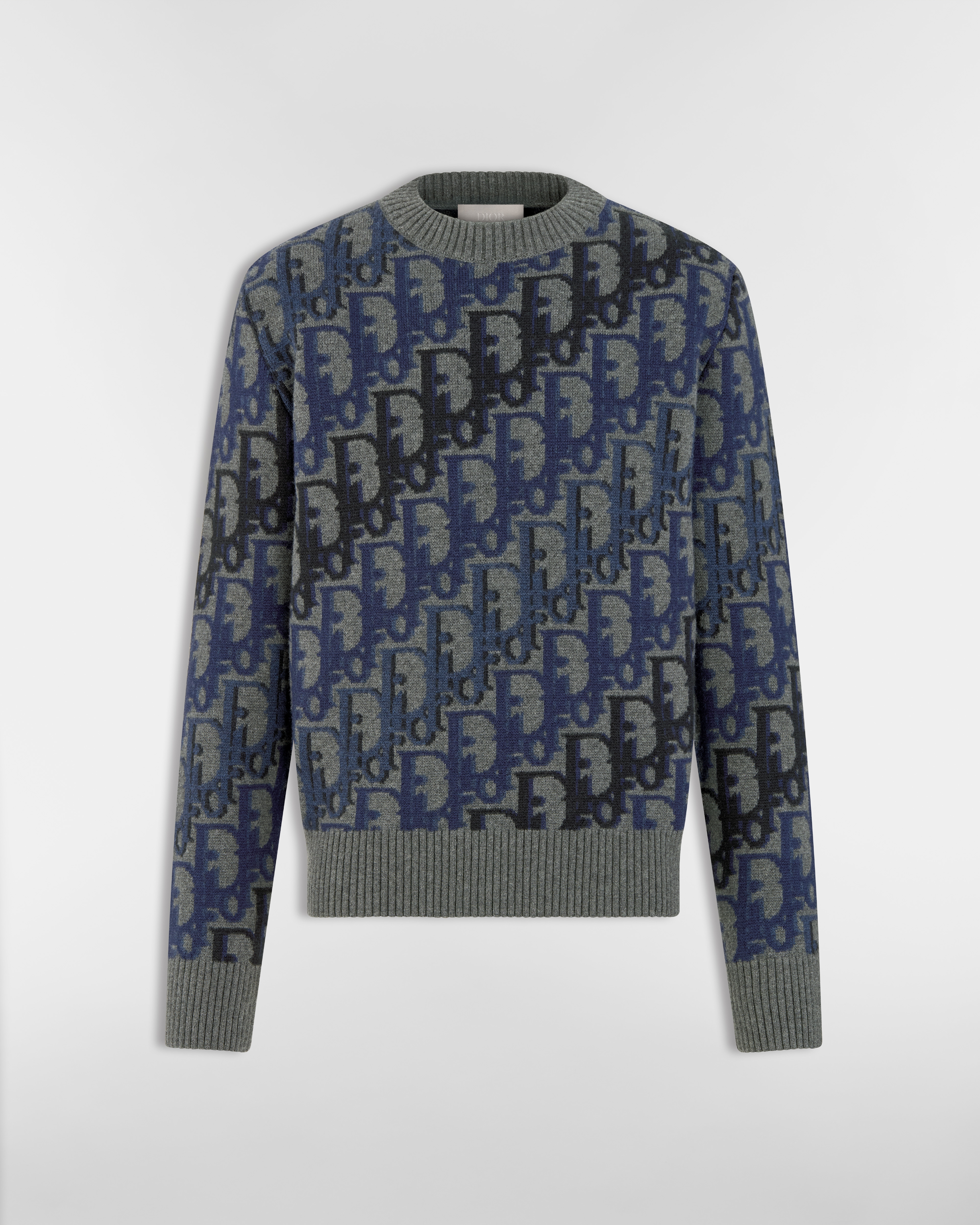 针织衫 灰色绵羊毛面料 Oblique 印花 E01