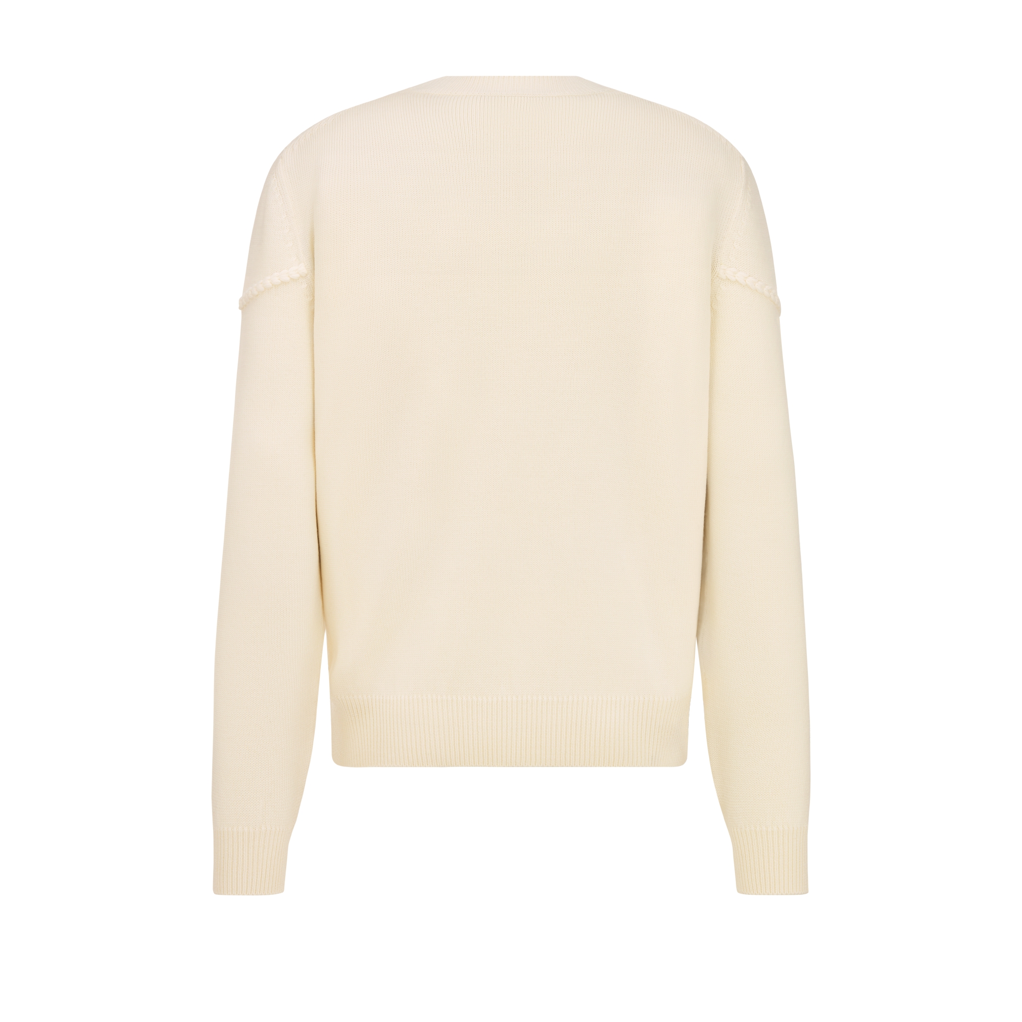 针织衫 白色绵羊毛平纹针织面料 Dior Ribbon 标志 E08