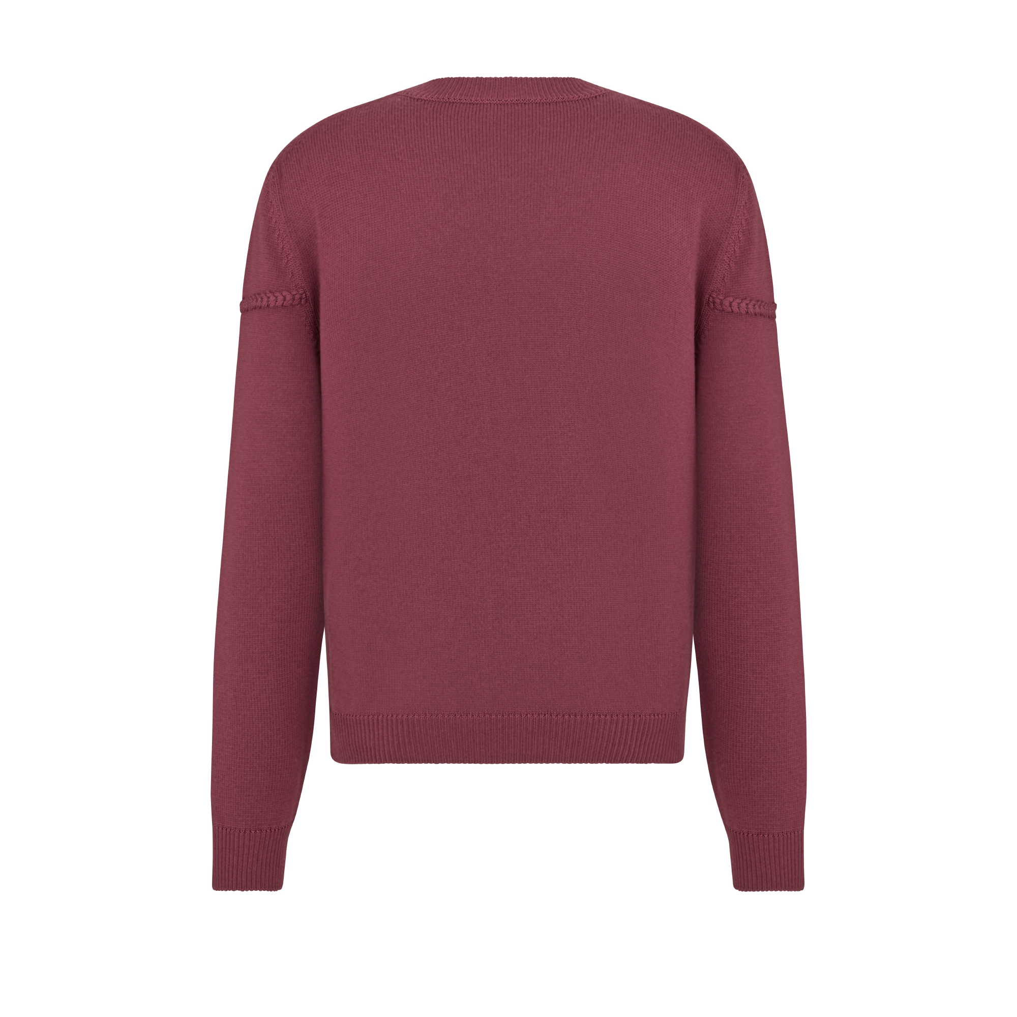 针织衫 酒红色绵羊毛平纹针织面料 Dior Ribbon 标志 E08