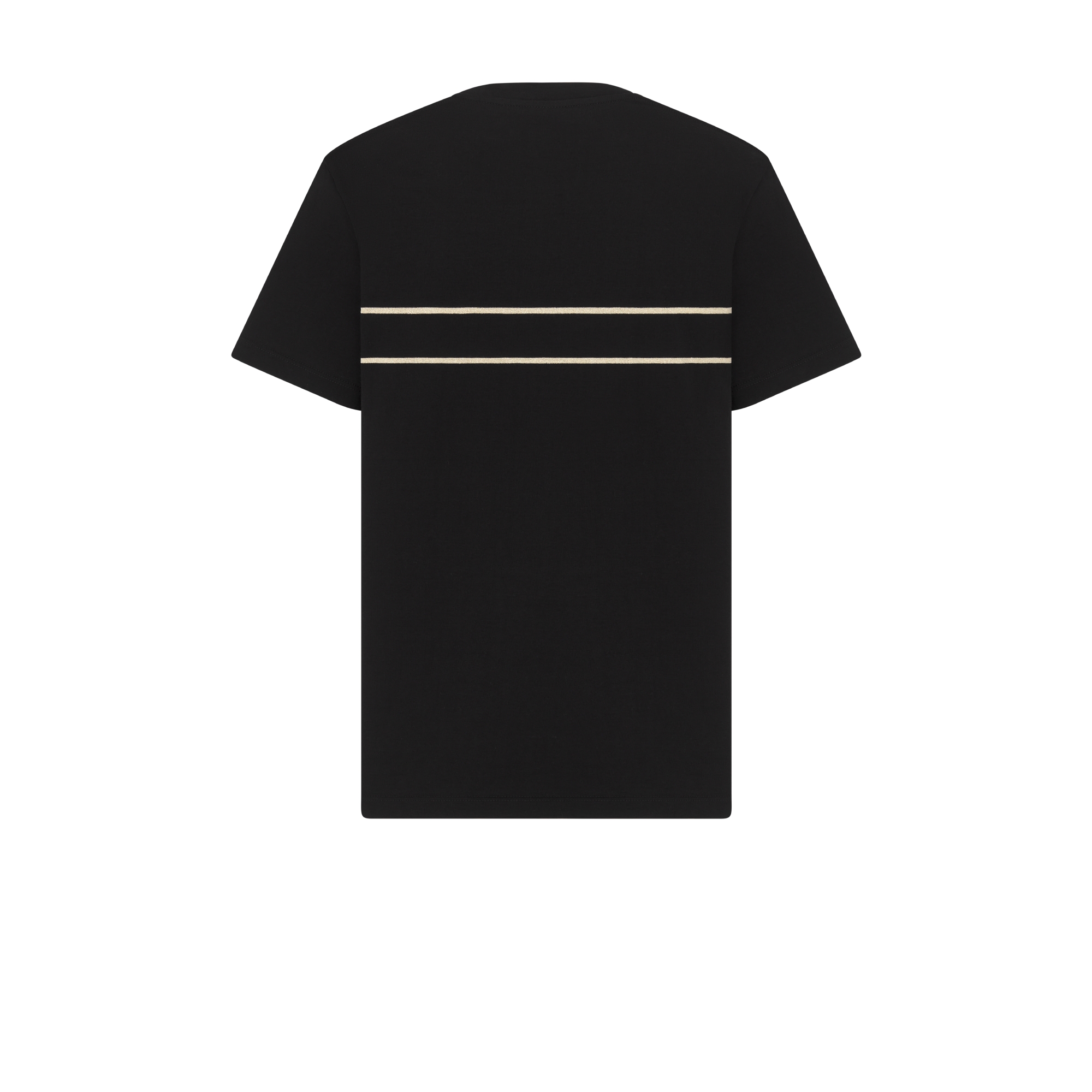 T 恤 黑色棉质混纺平纹针织面料金色调刺绣 E08