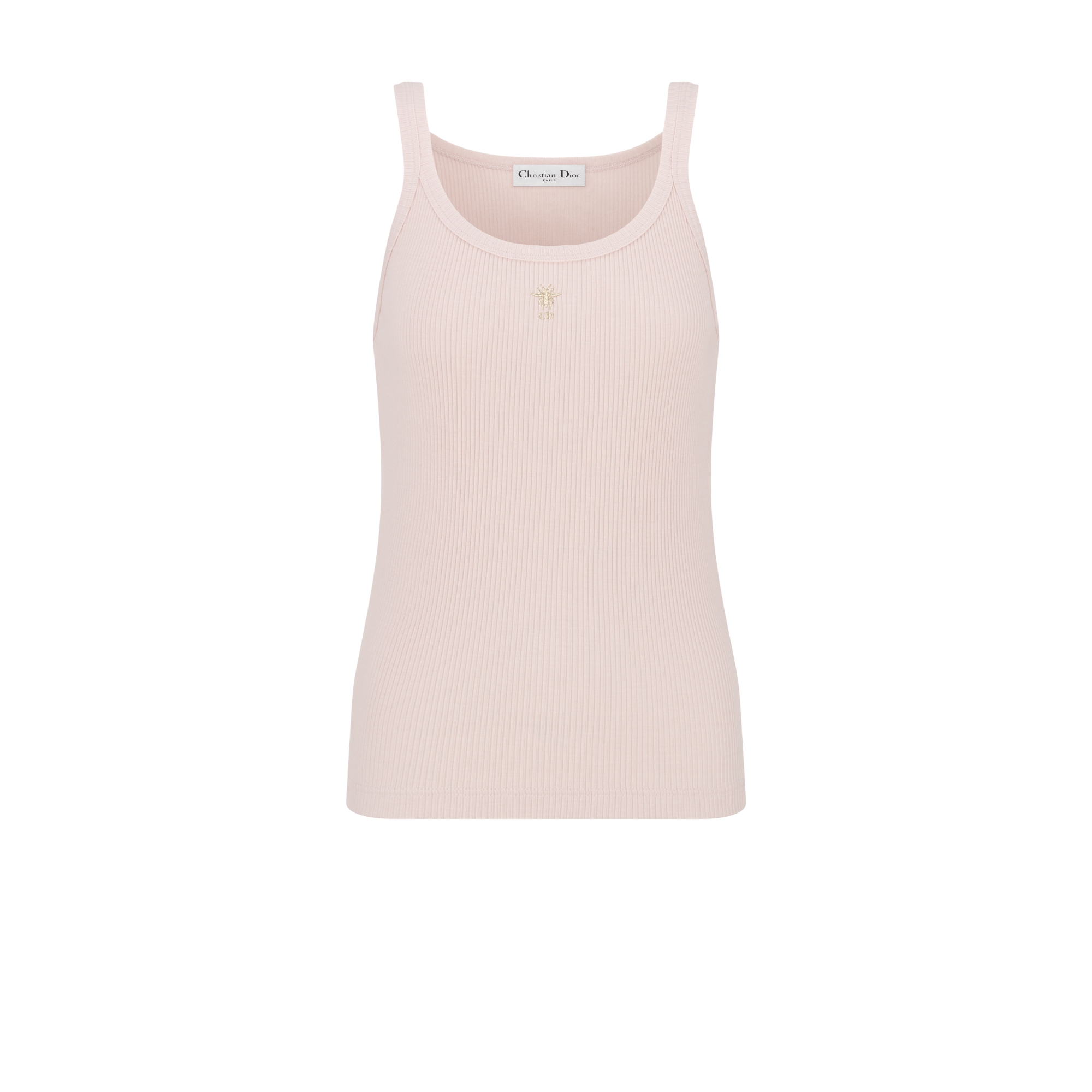 背心 浅粉色棉质罗纹针织面料 E01