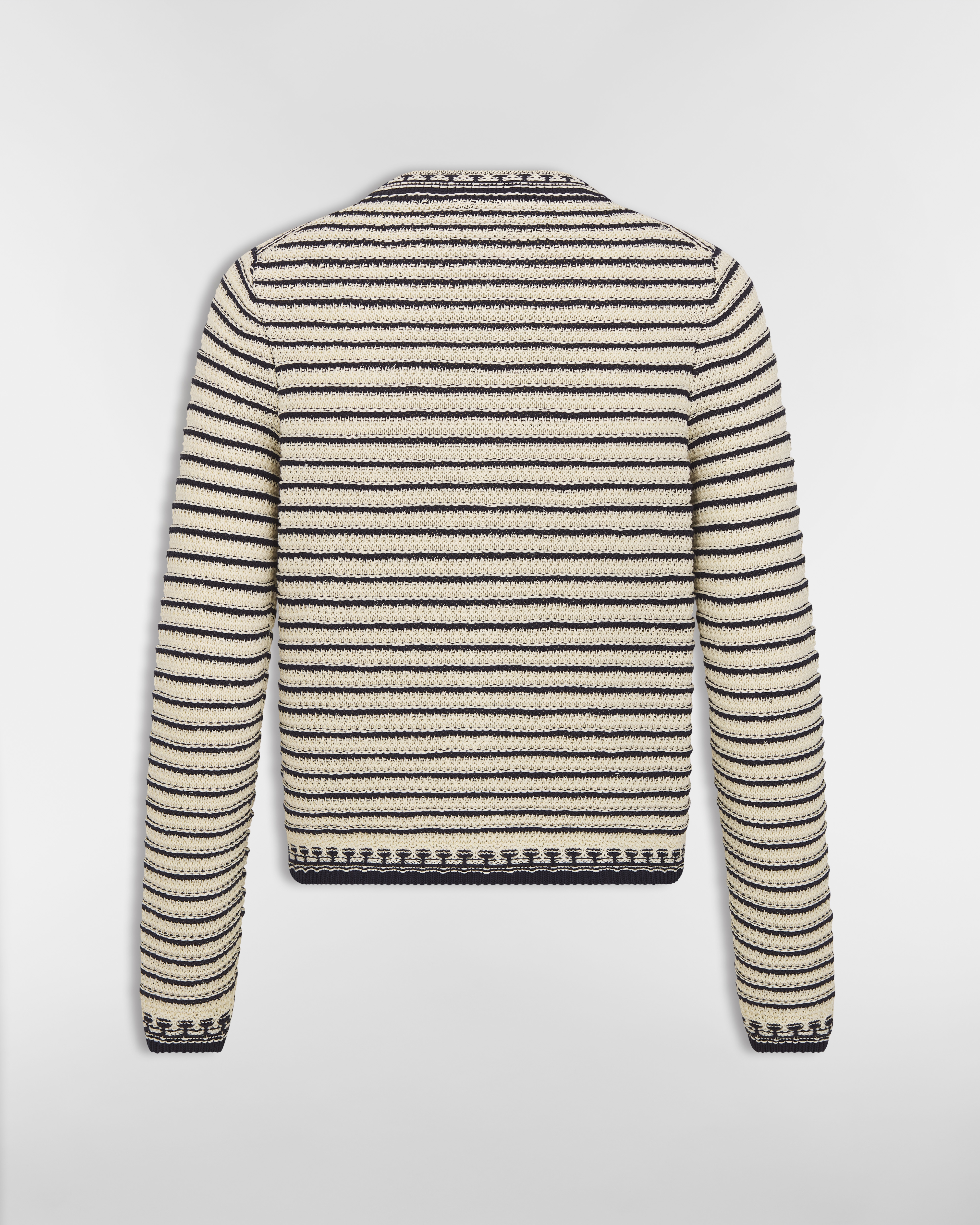 Dior Marinière 开衫 海军蓝色和白色棉质针织面料 E08