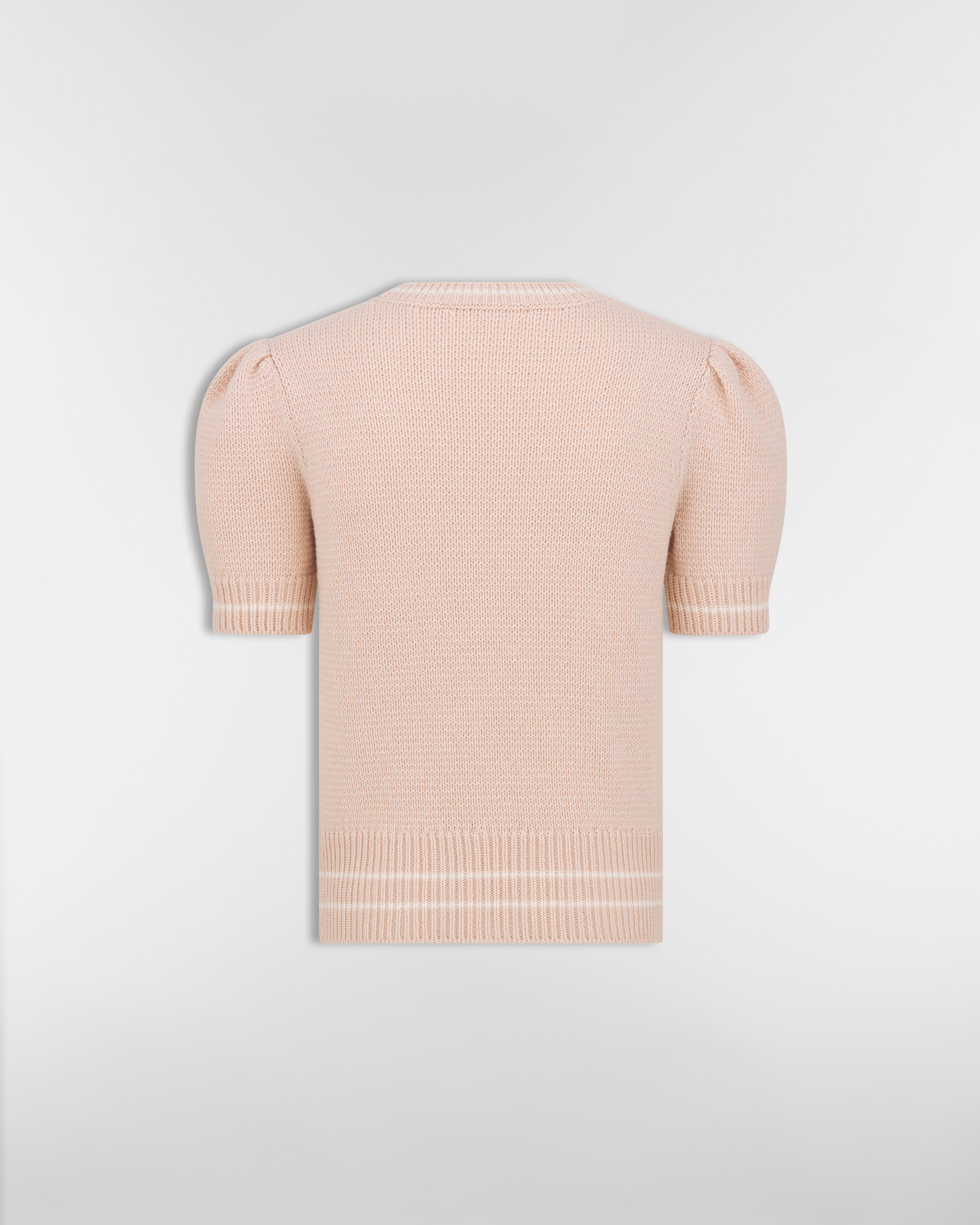 短袖针织衫 粉色绵羊毛和山羊绒混纺针织面料 E08