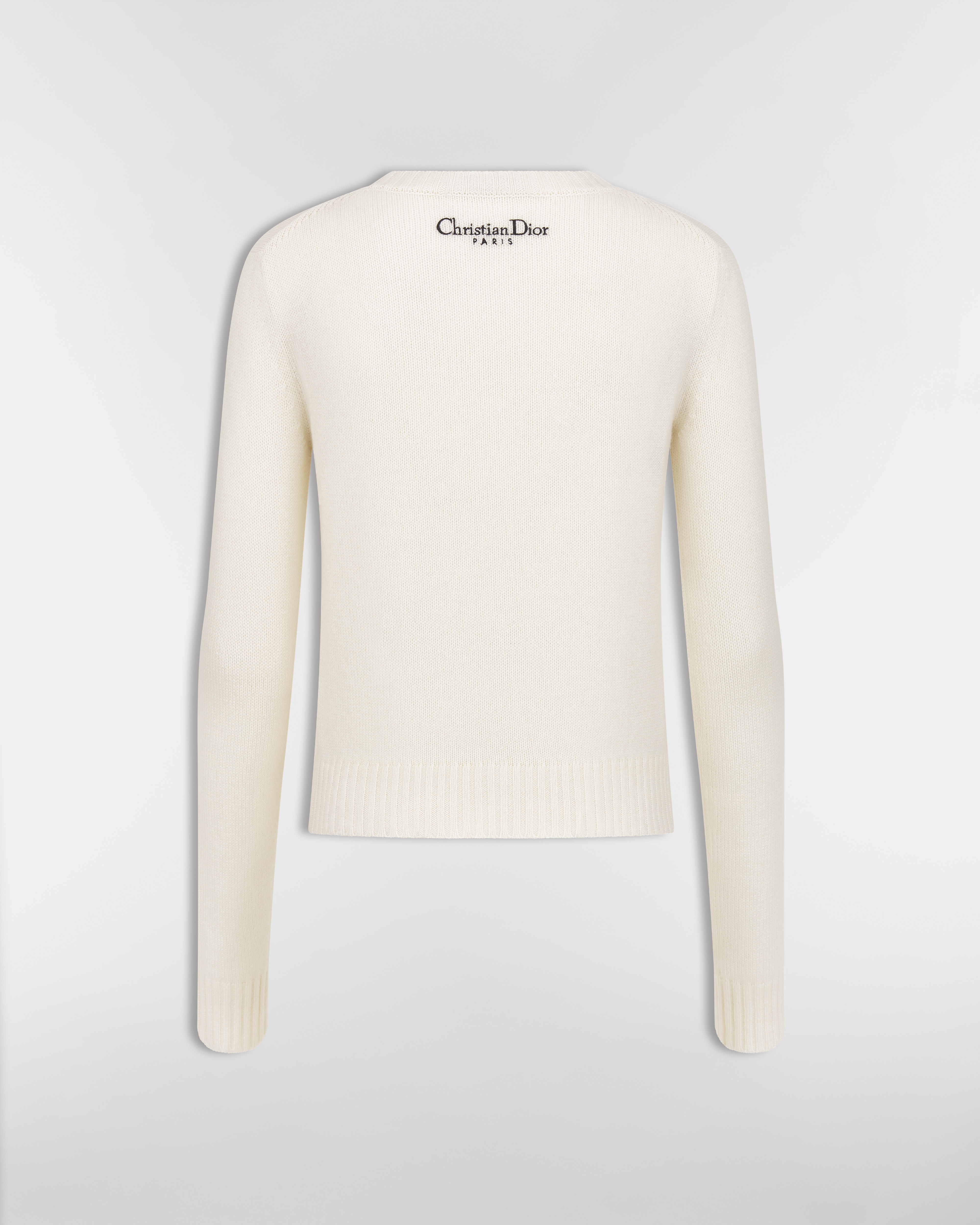 针织衫 白色山羊绒针织面料黑色 Dior Alphabet 图案 E08