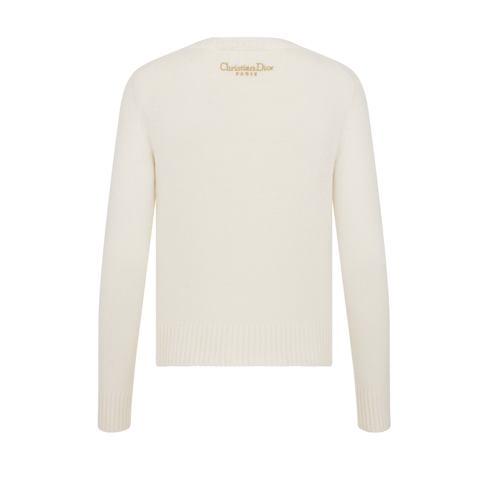 针织衫 米白色山羊绒针织面料金色调 Dioresque Stella 图案刺绣 E08