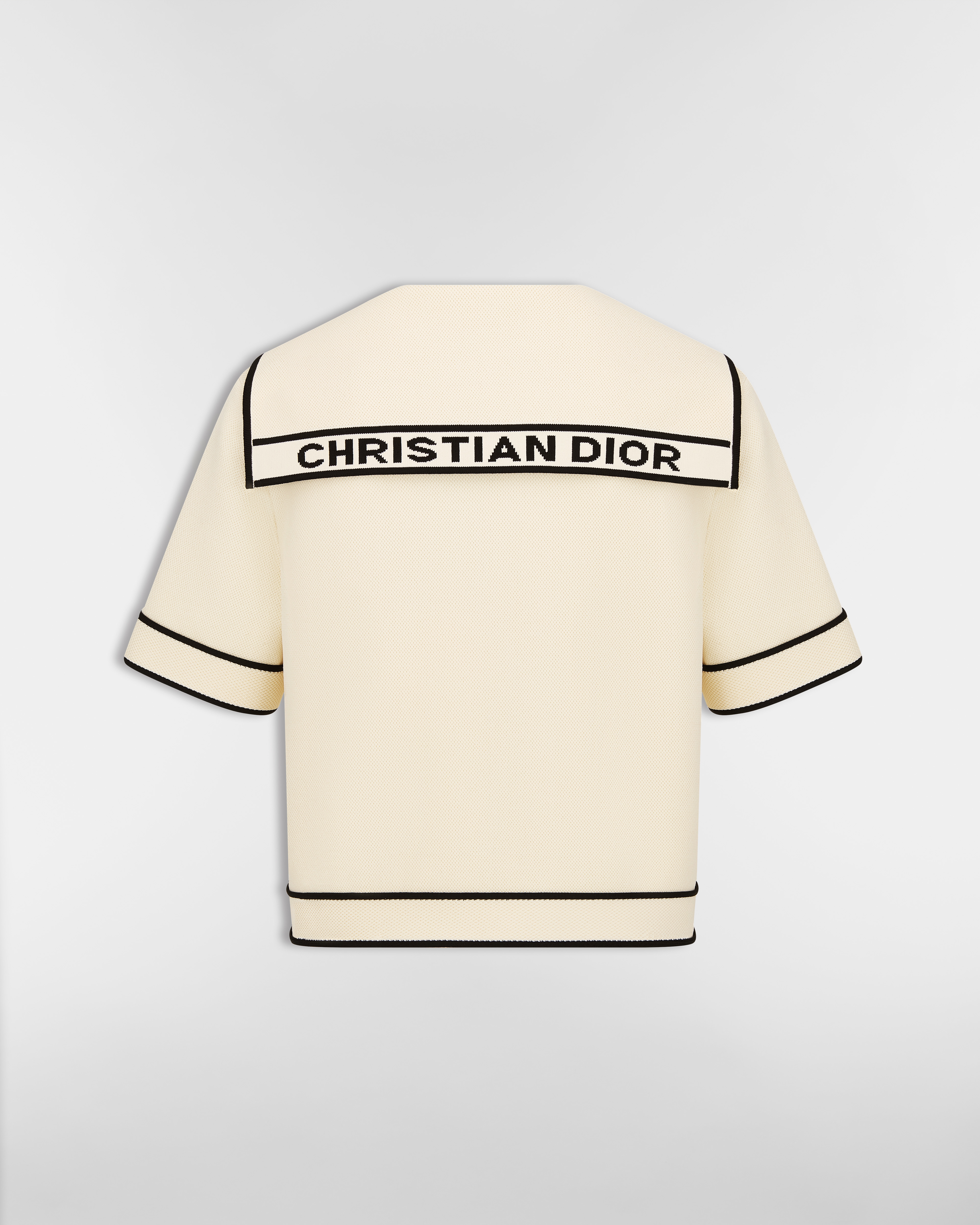 短袖外套 白色和黑色科技针织面料搭配水手领 E08