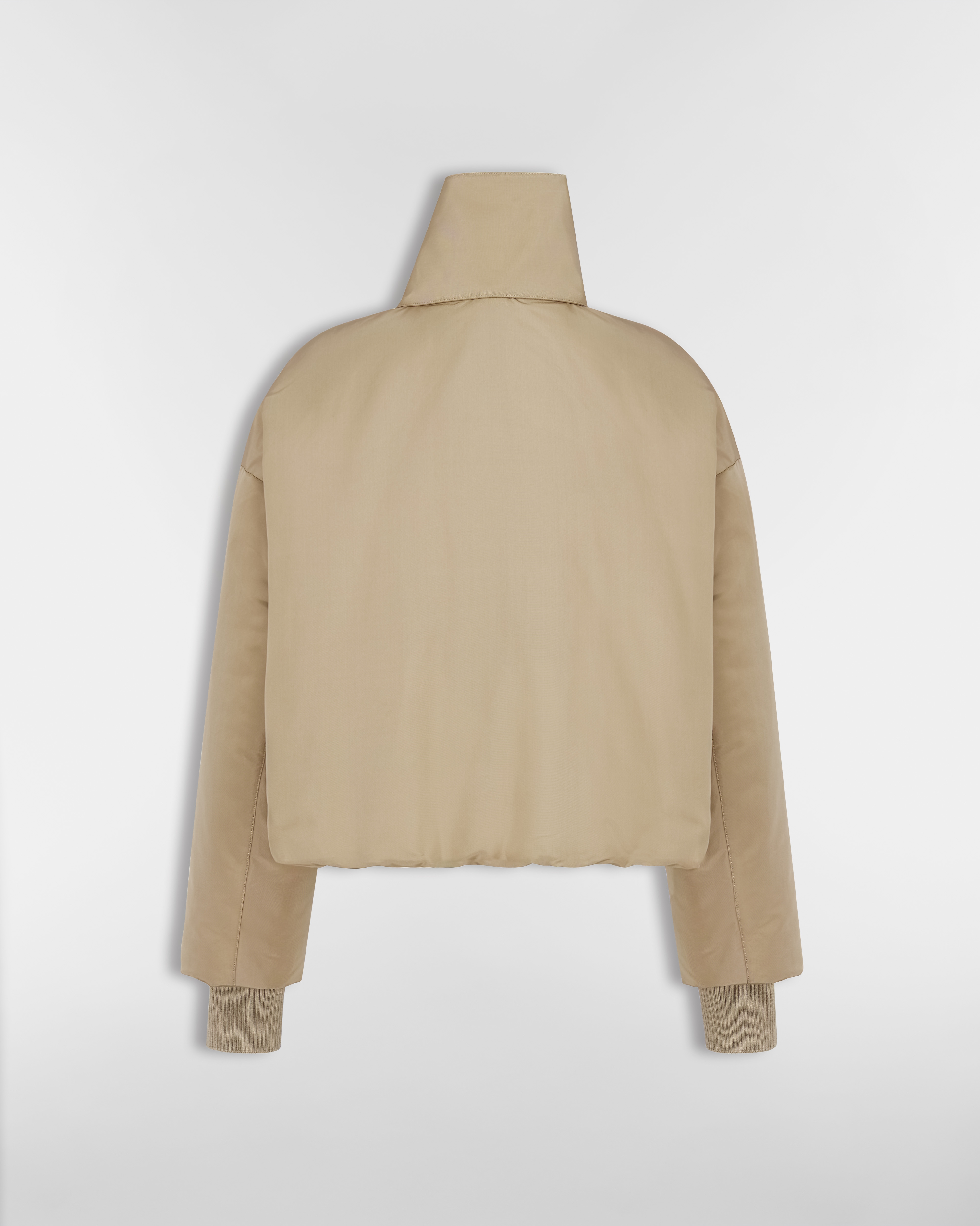 外套 米色带夹层罗缎锦面料搭配围巾式衣领 E08