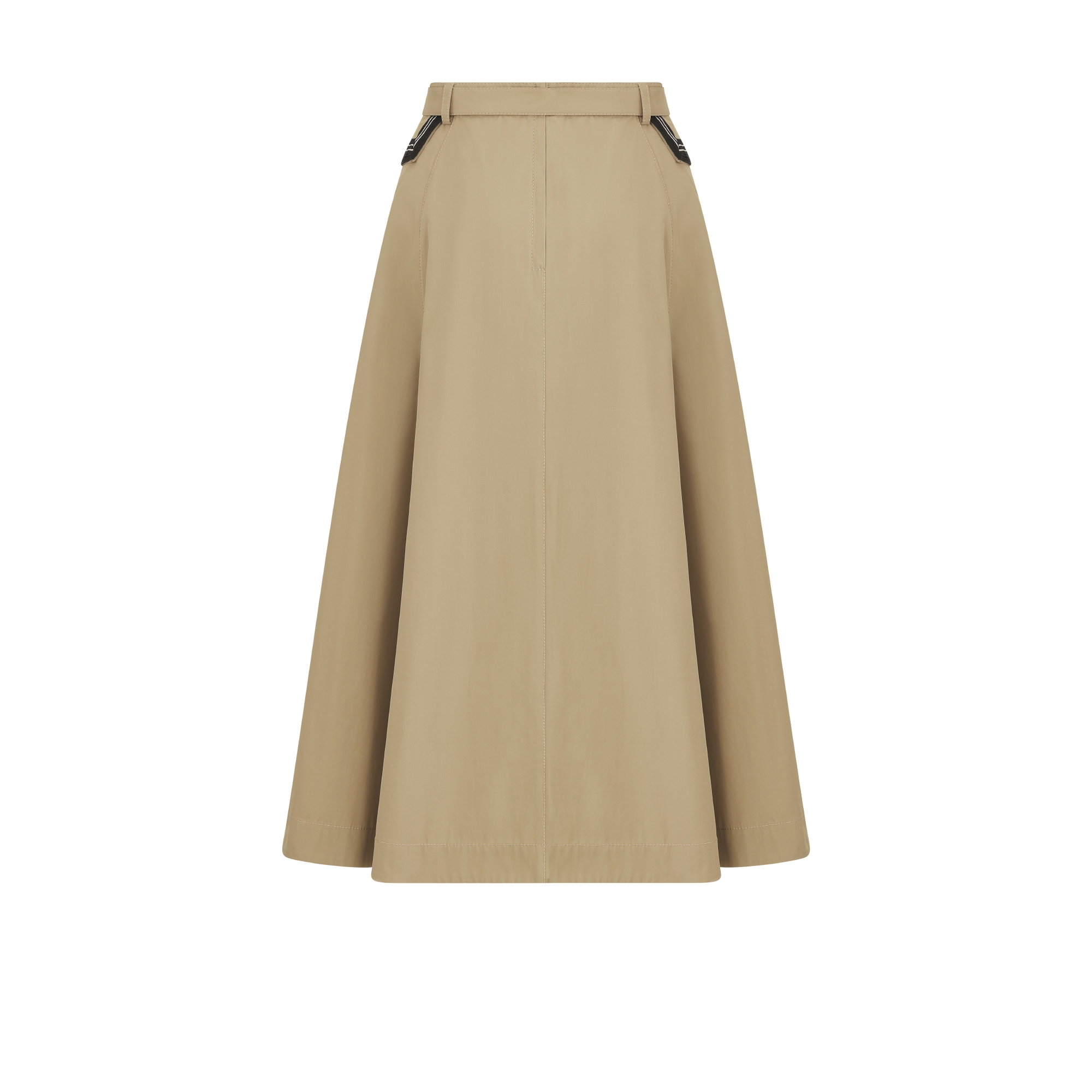 喇叭形半裙 米色棉质华达呢面料 E08