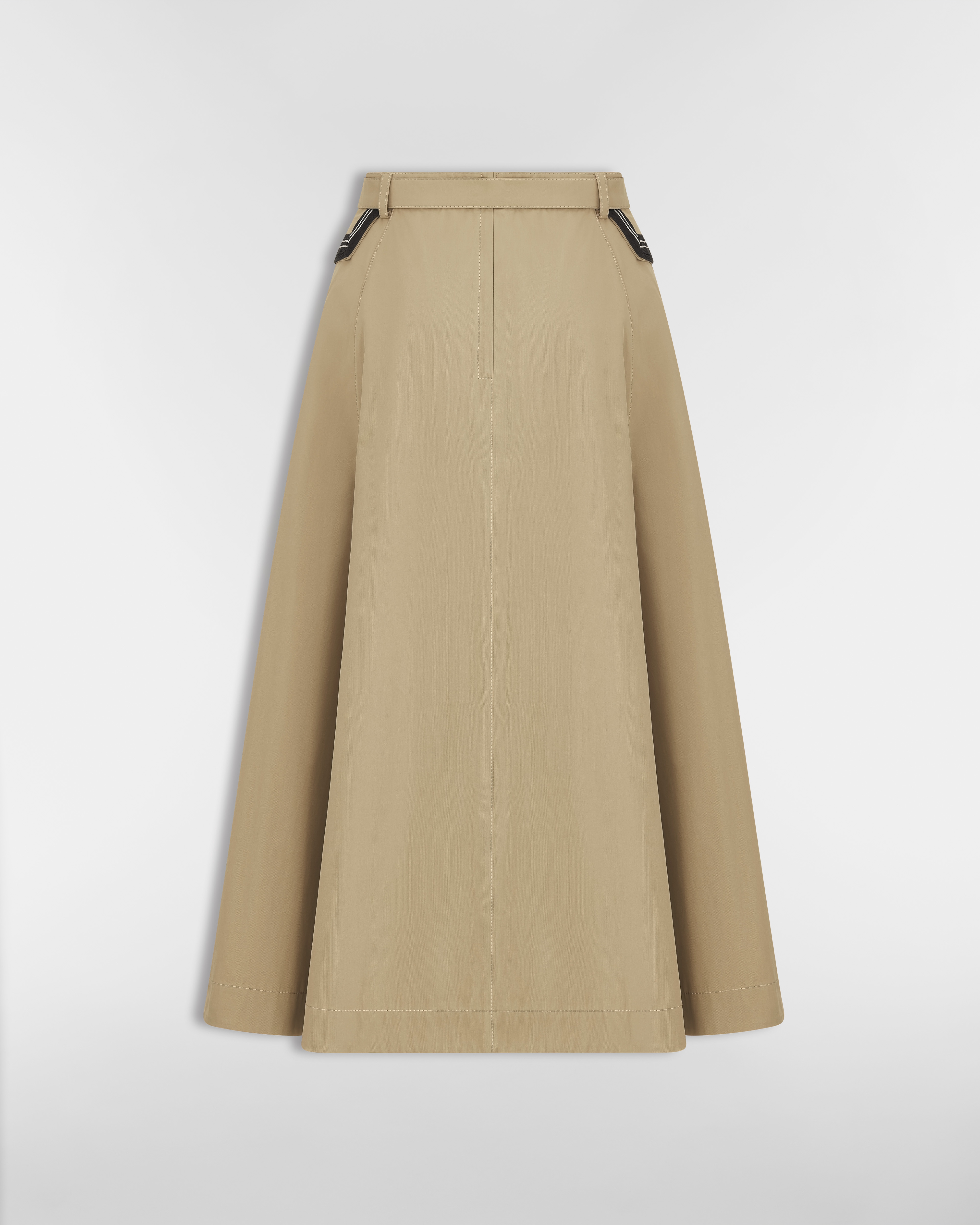 喇叭形半裙 米色棉质华达呢面料 E08