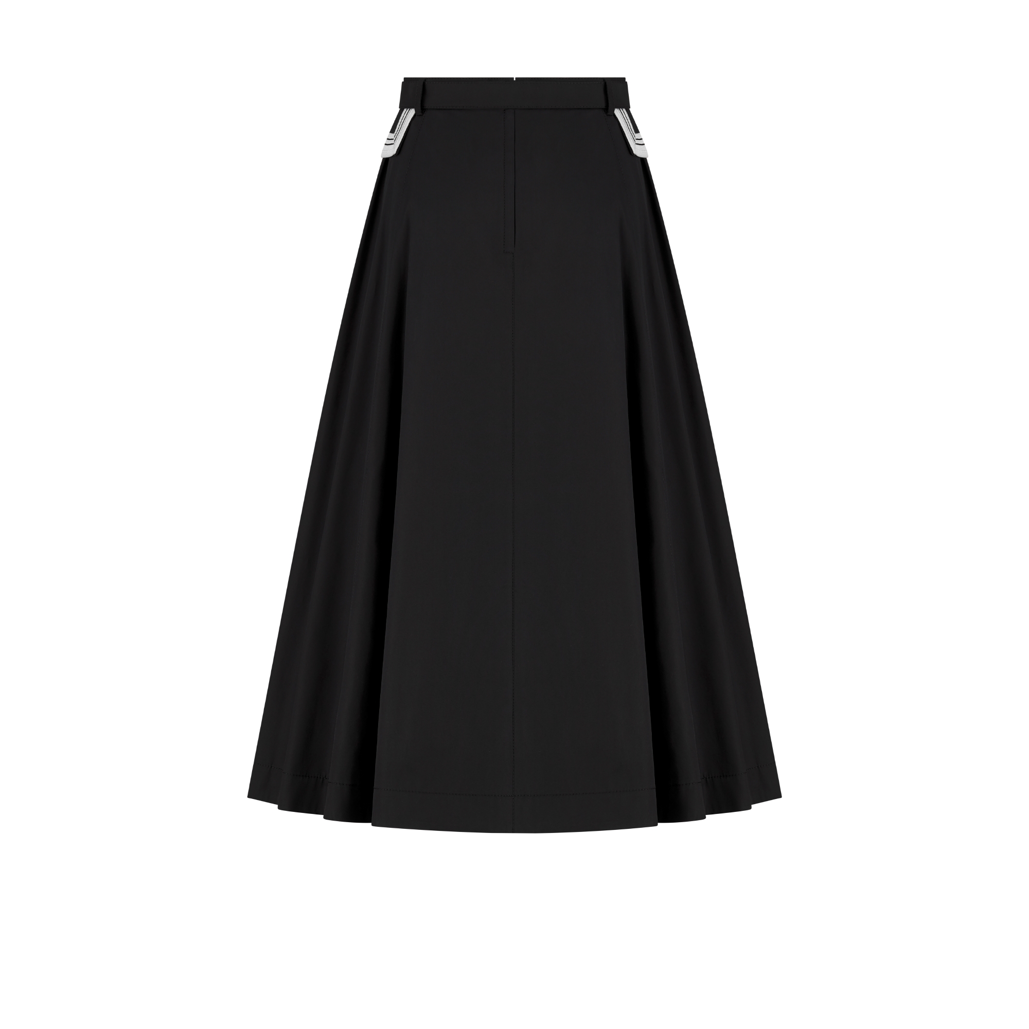 喇叭形半裙 黑色棉质华达呢面料 E08