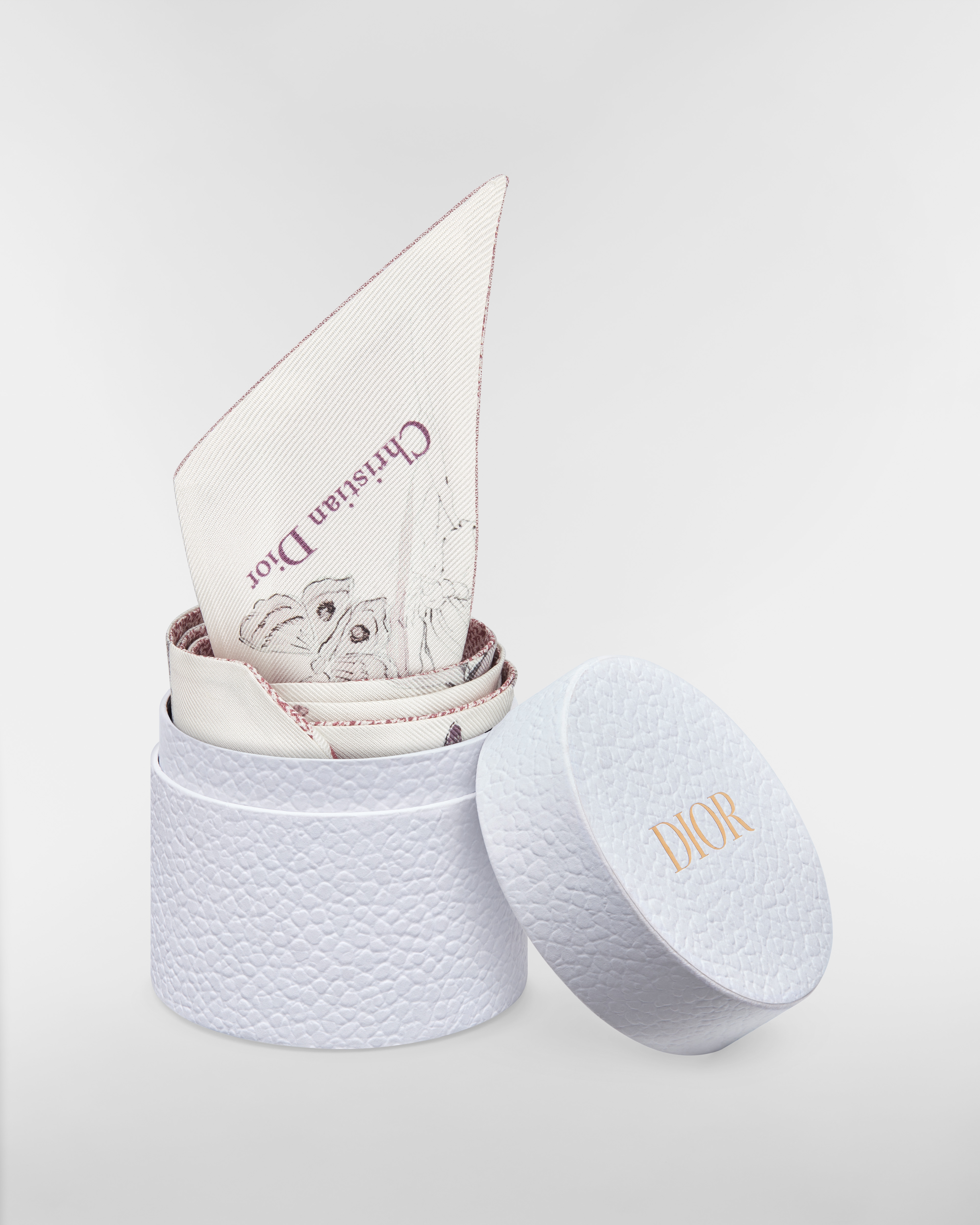 Mitzah 丝巾 白色和胭脂粉色桑蚕丝斜纹面料多色  Butterflies & Iris 图案 E10