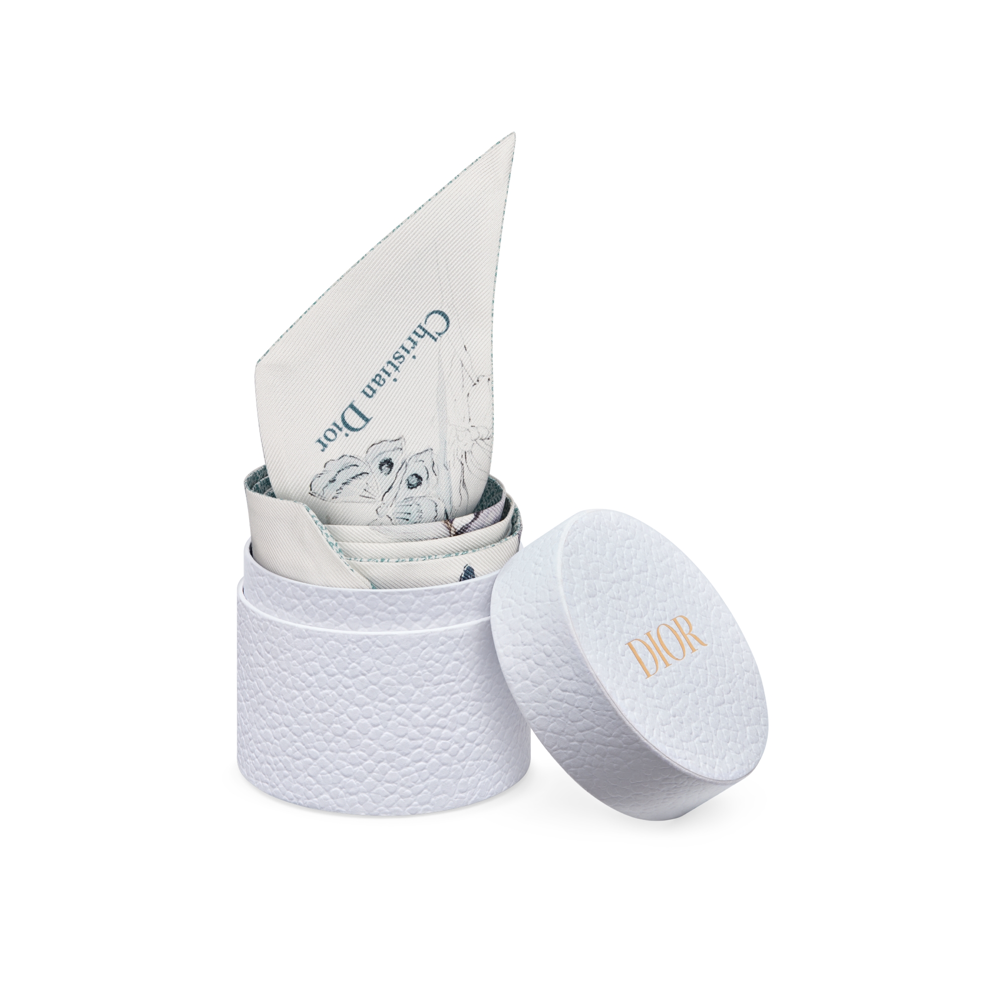 Mitzah 丝巾 白色和天蓝色桑蚕丝斜纹面料 Butterflies & Iris 图案 E10