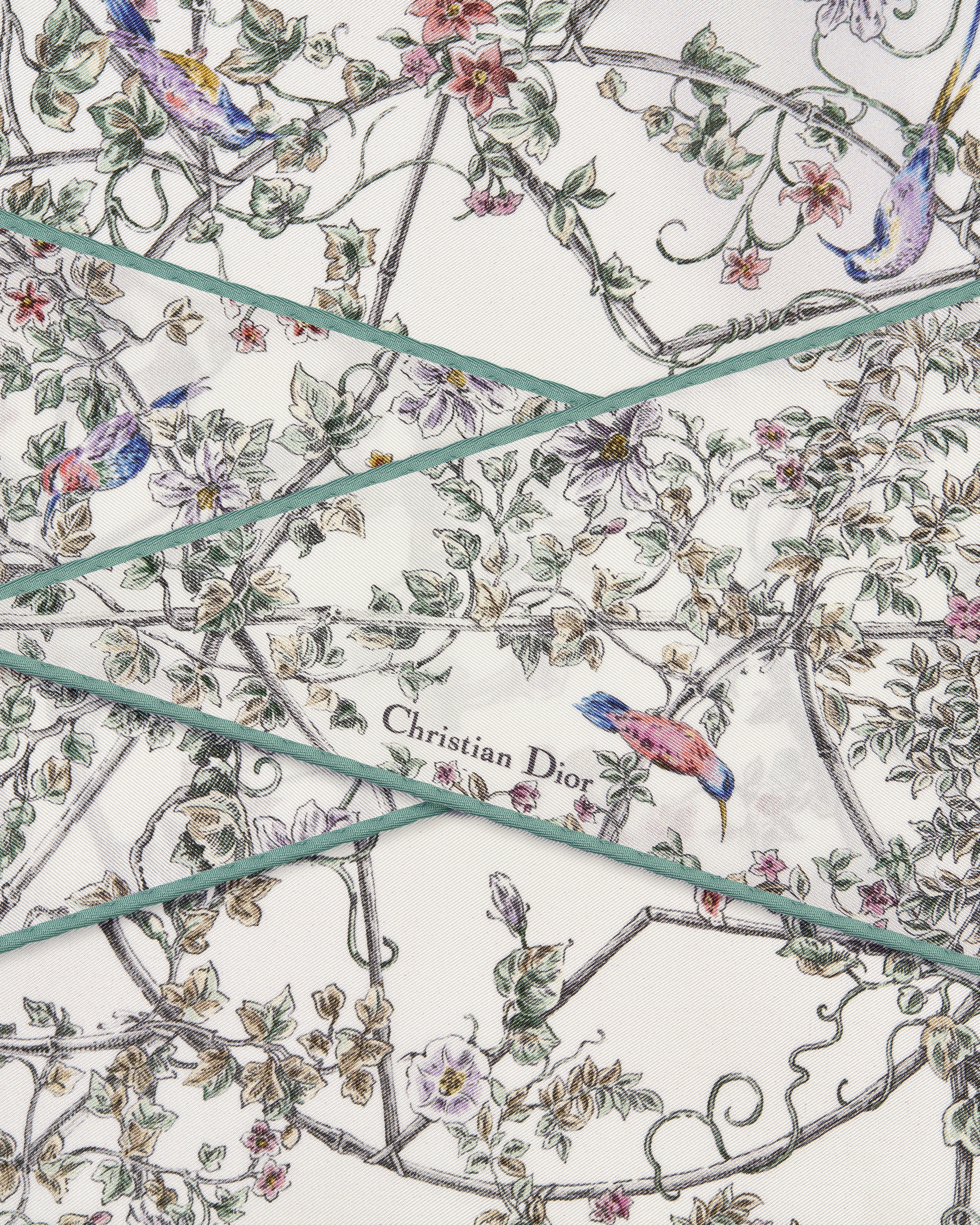 Dior Diamond 丝巾 多色桑蚕丝斜纹面料 Jardin D-Étoile 图案 E09