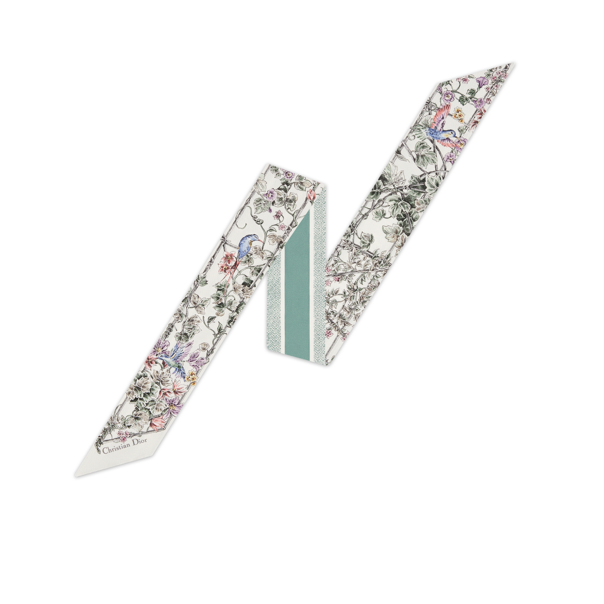 Mitzah 丝巾 多色桑蚕丝斜纹面料 Jardin D-Étoile 图案 E01