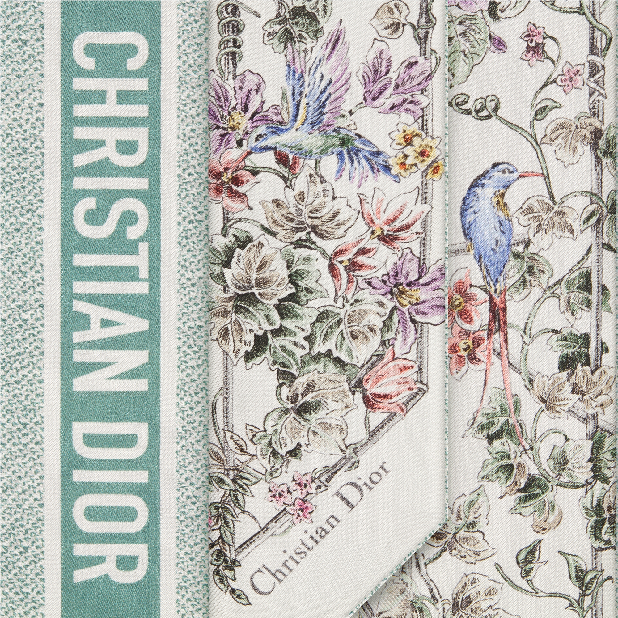 Mitzah 丝巾 多色桑蚕丝斜纹面料 Jardin D-Étoile 图案 E09