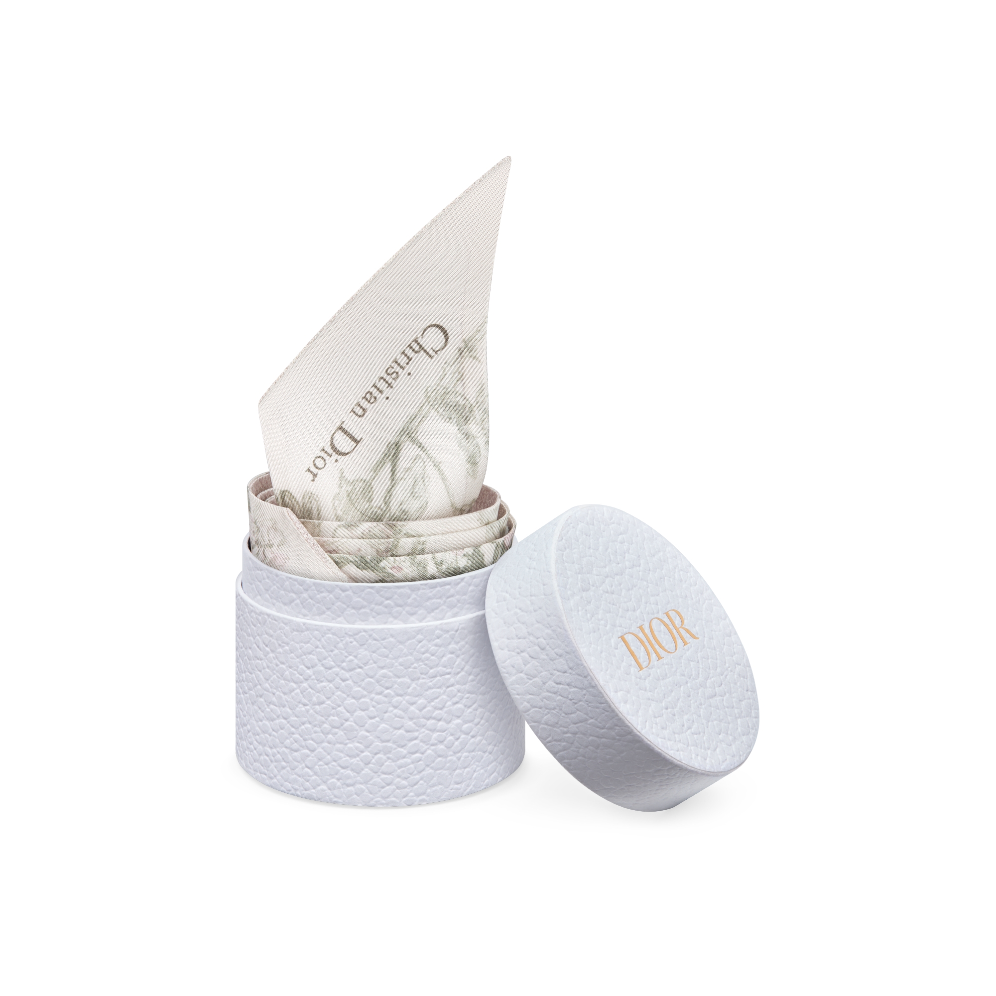 Mitzah 丝巾 白色和紫色桑蚕丝斜纹面料 Rosier de Dior 图案 E10