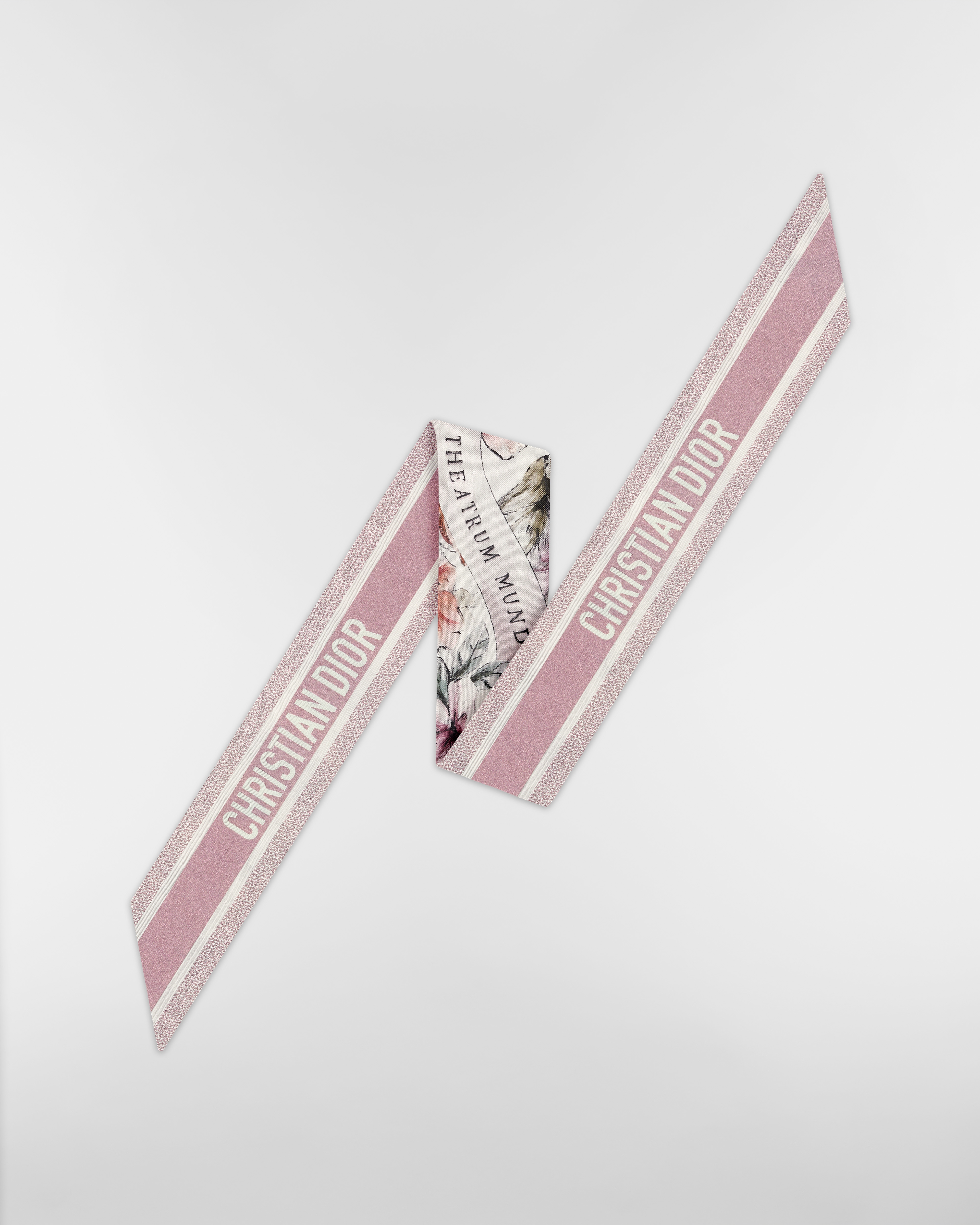 Mitzah 丝巾 白色和紫色桑蚕丝斜纹面料多色 Souvenir de Rome 图案 E08