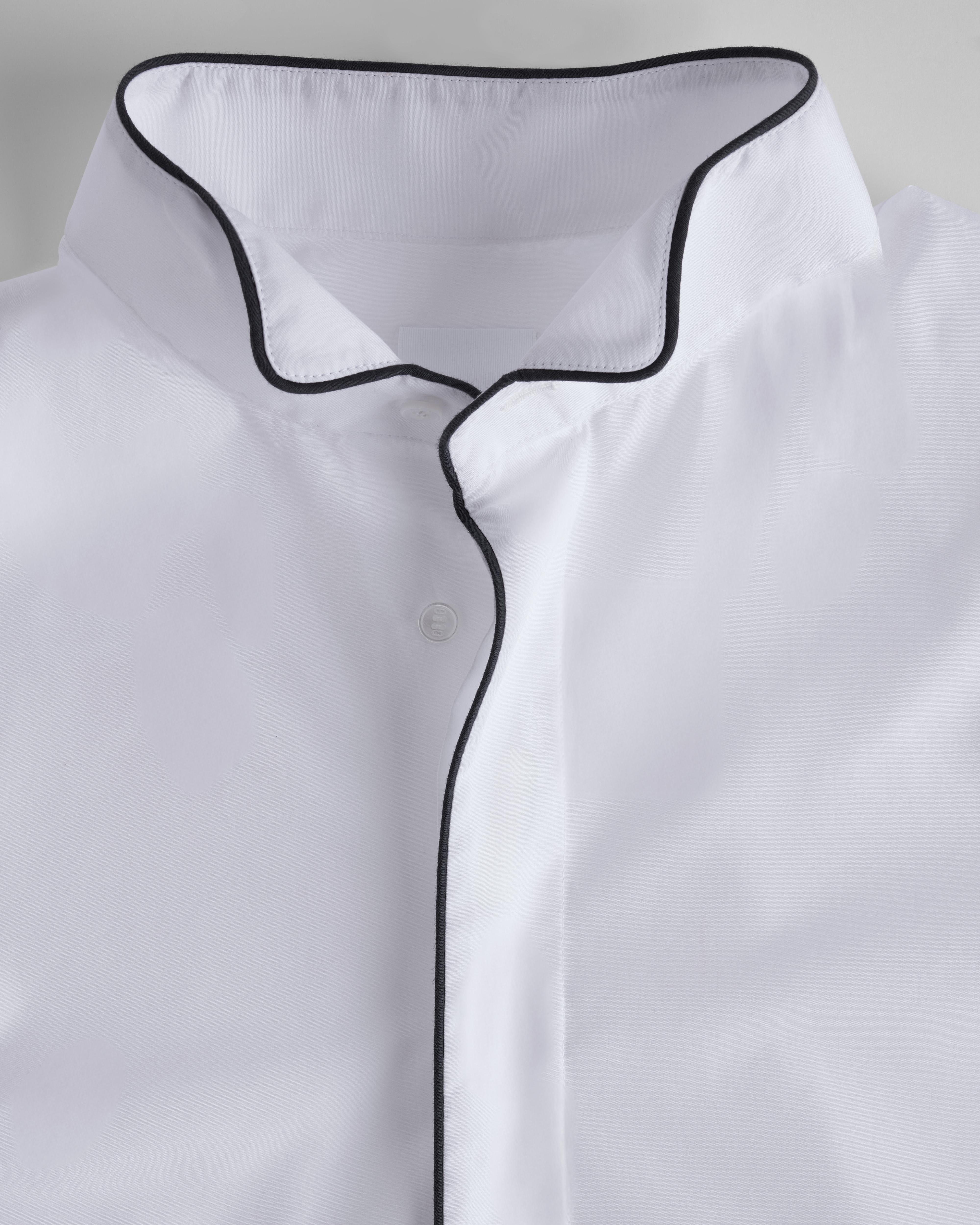 短袖衬衫 白色棉府绸面料 E10