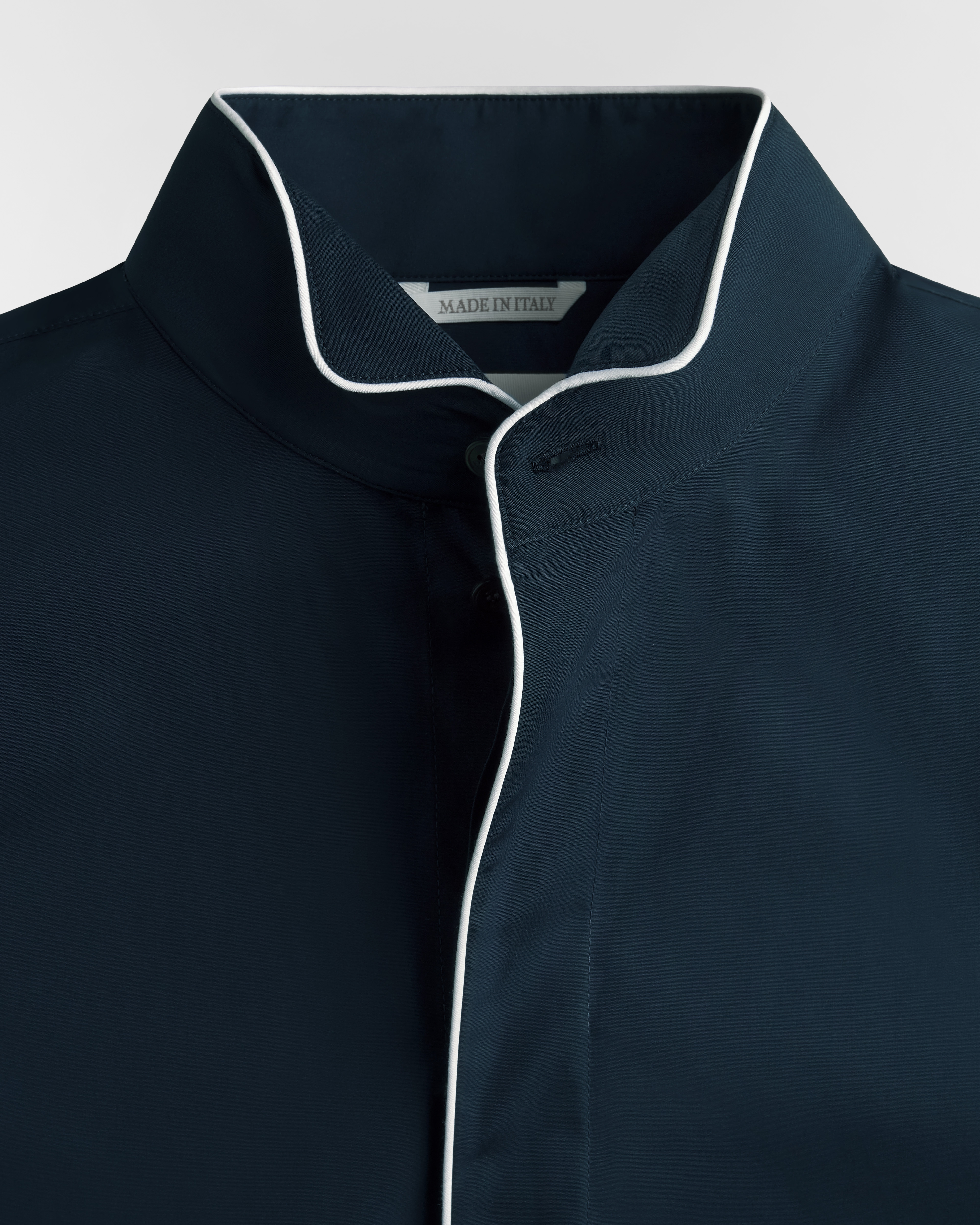 短袖衬衫 海军蓝色棉府绸 E10