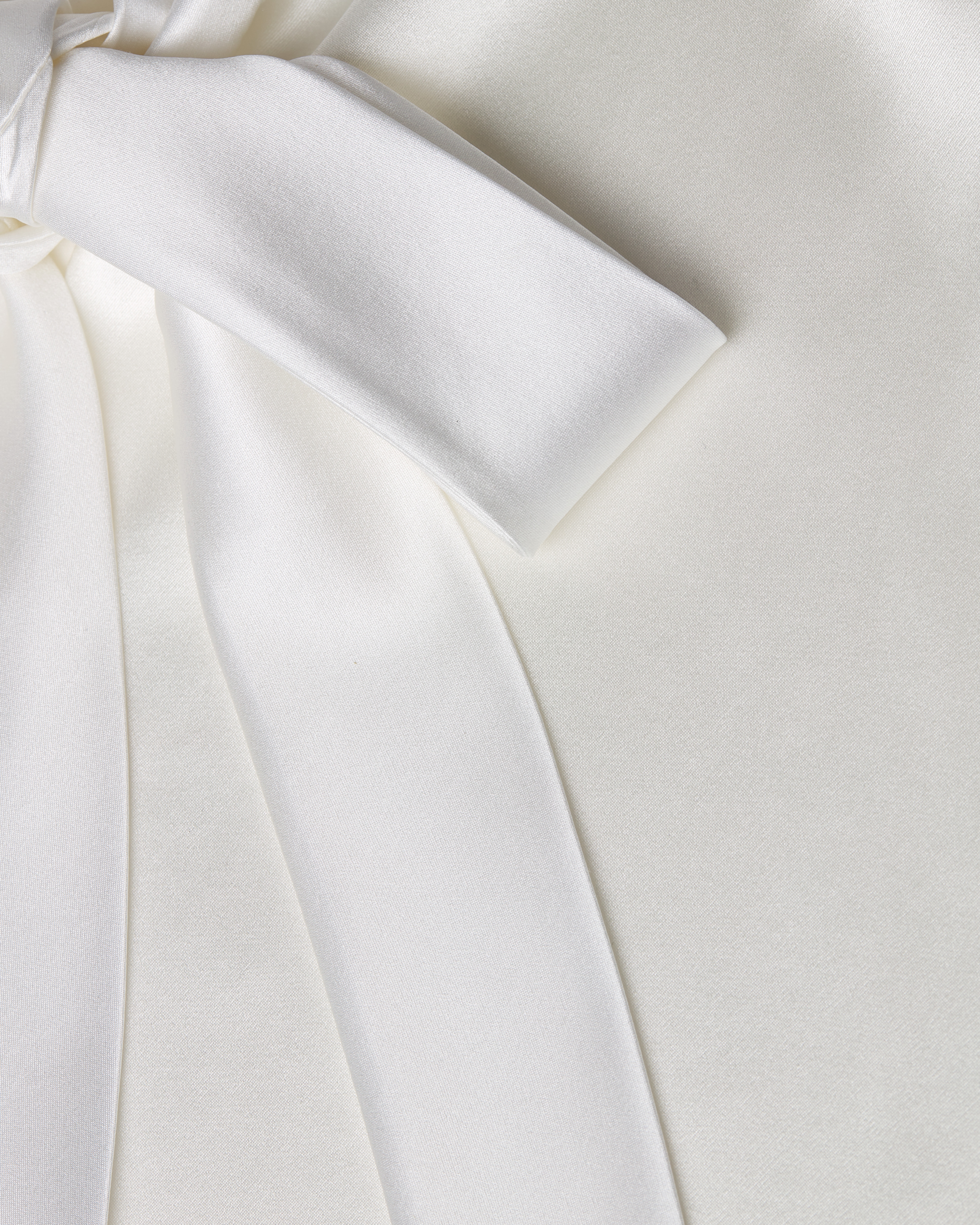 衬衫 白色桑蚕丝斜纹面料搭配后侧系带 E10