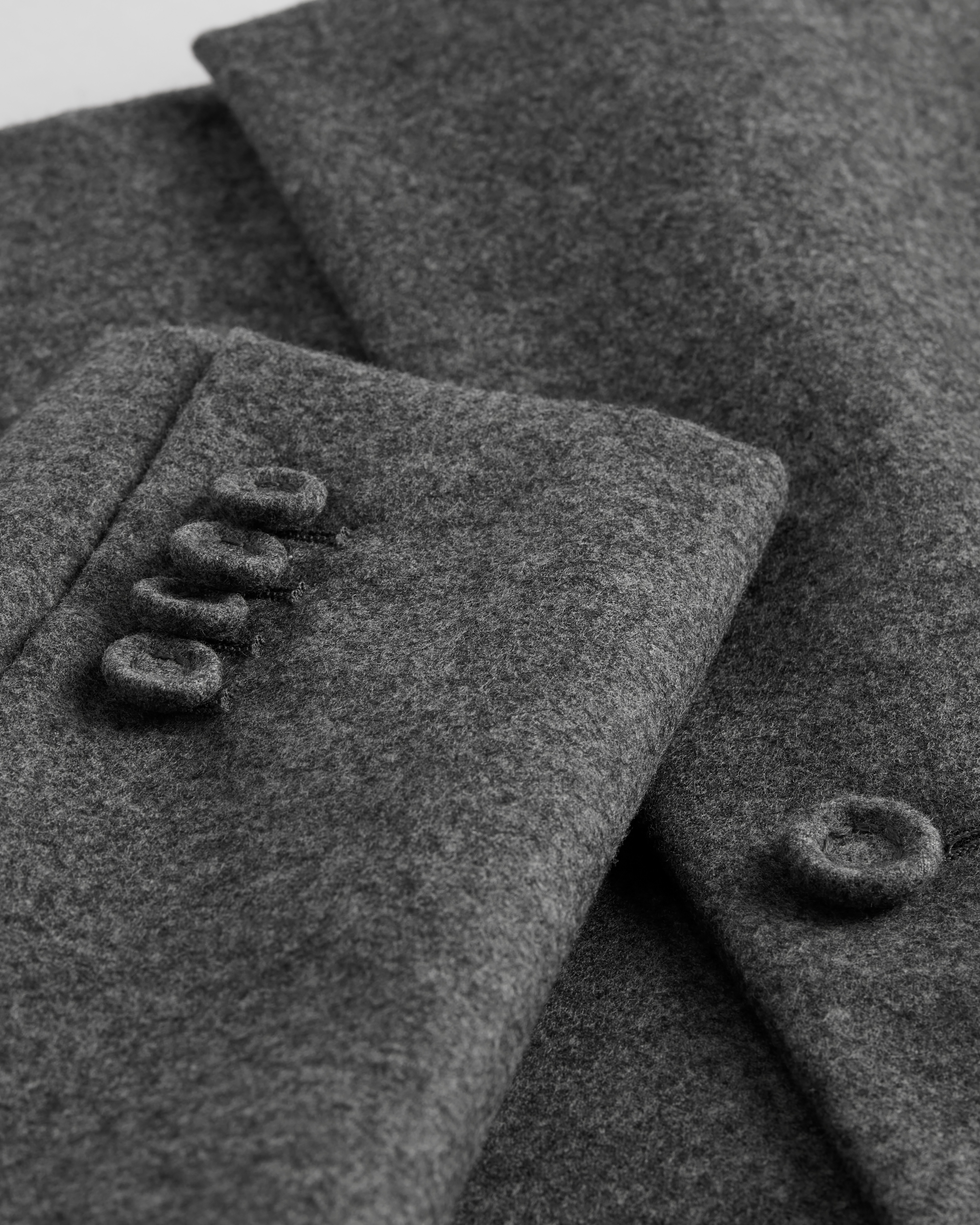 修身西装外套 灰色绵羊毛混纺法兰绒 E10