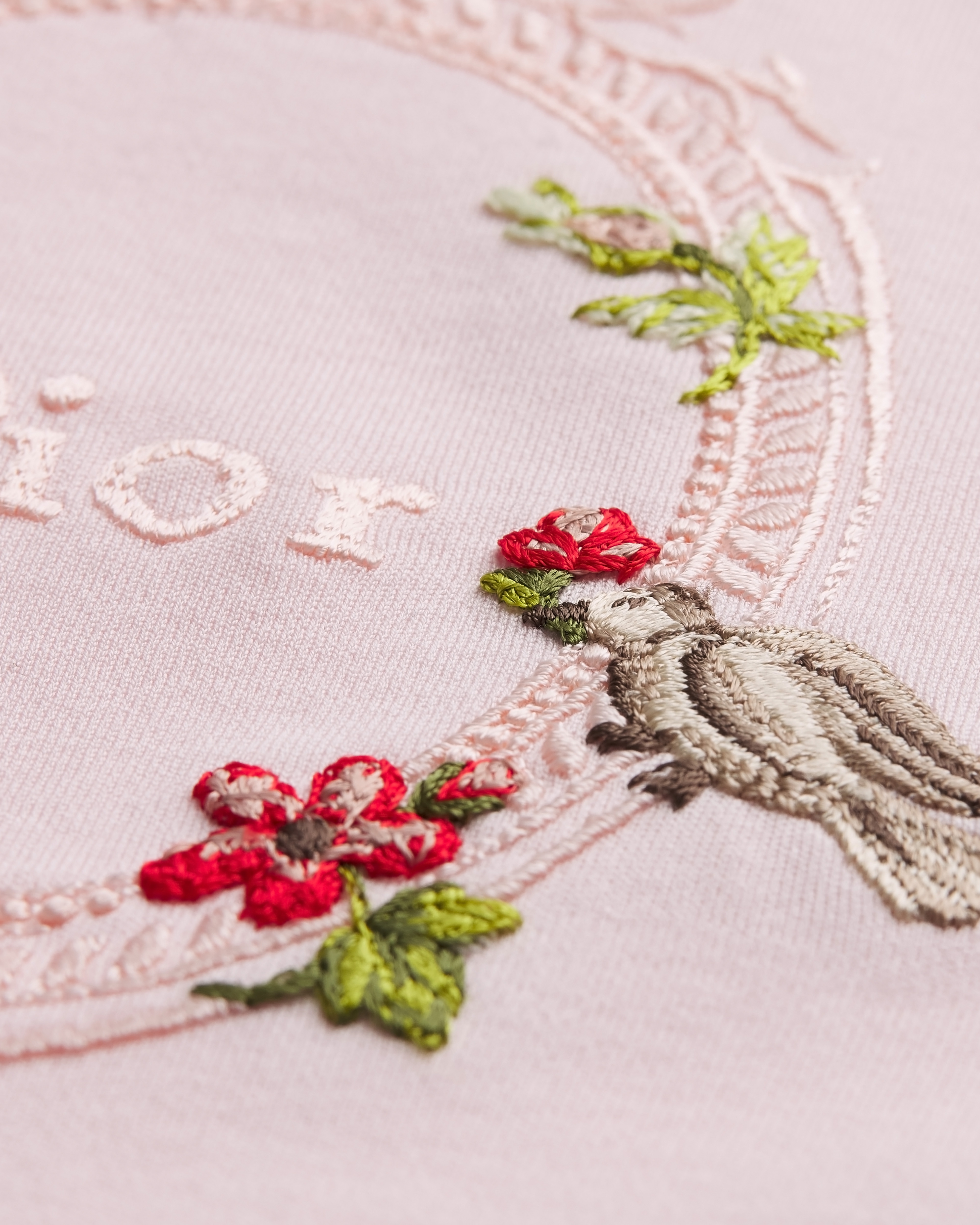 Dioramour 超大版型短款 T 恤 粉色棉质平纹针织面料 E10