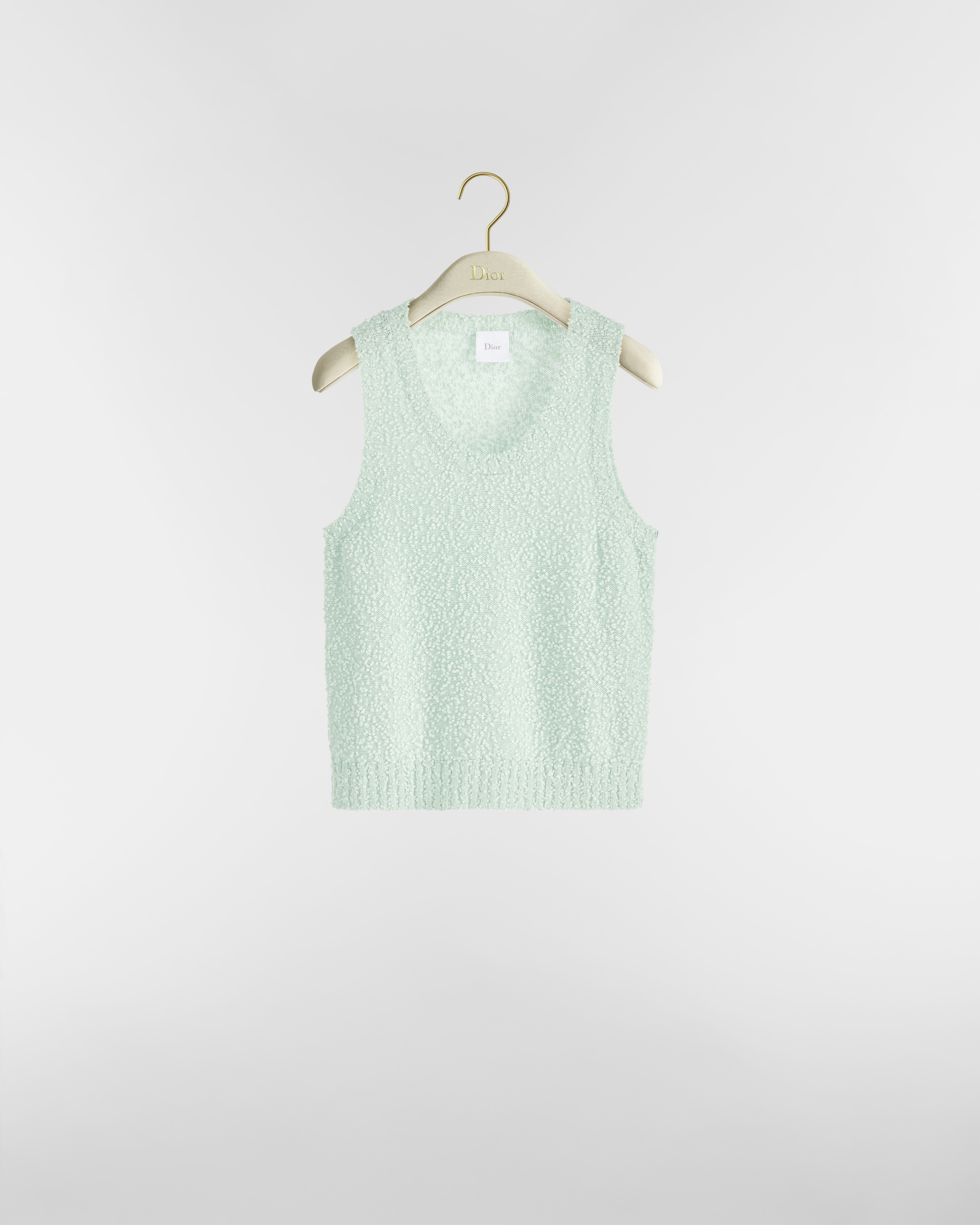 两件套 绿色棉质混纺毛圈花式线针织面料 E02