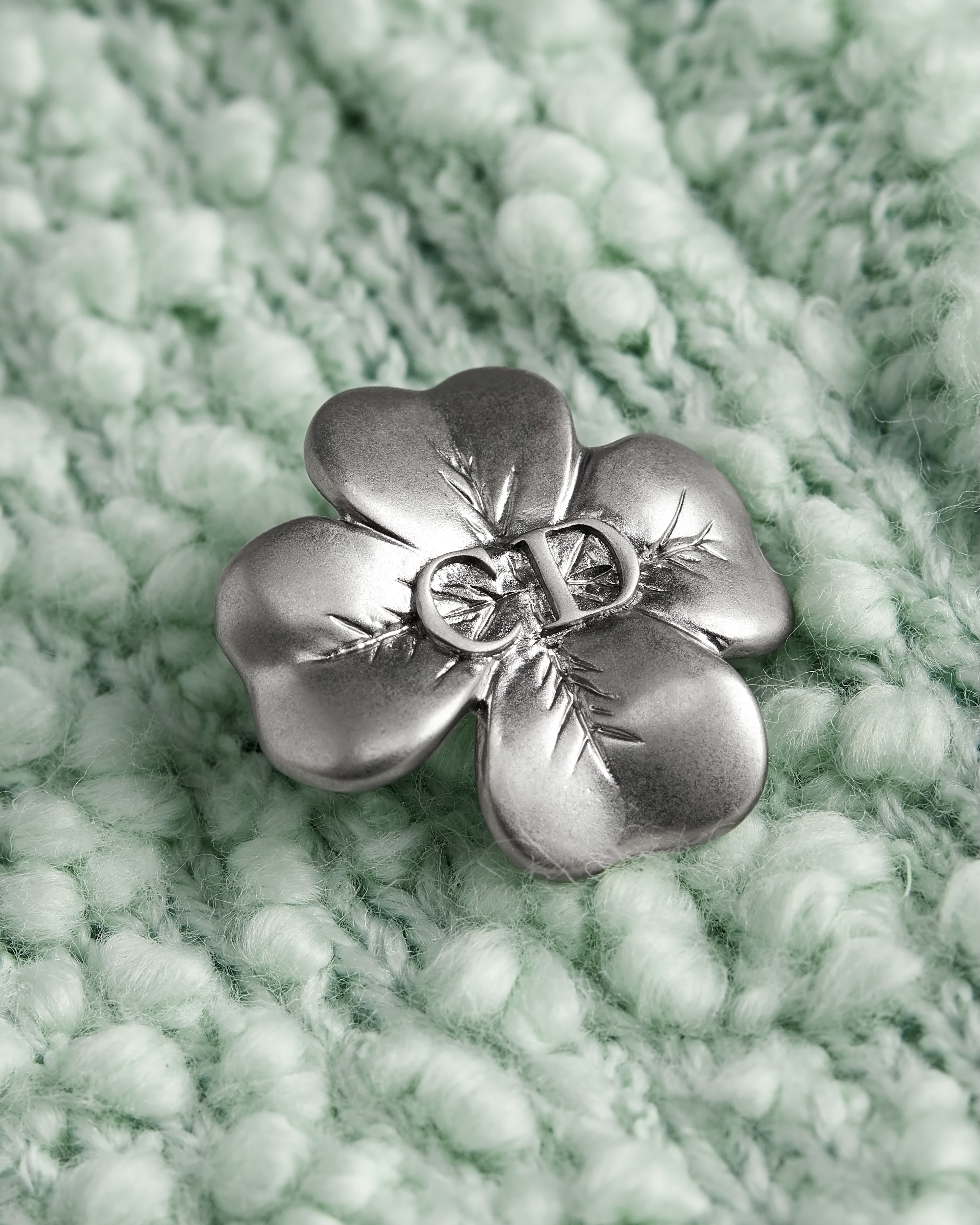 两件套 绿色棉质混纺毛圈花式线针织面料 E09