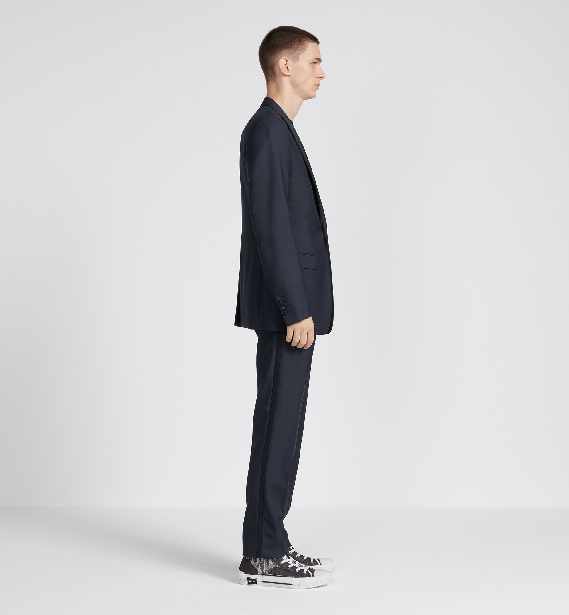 经典礼服 海军蓝色绵羊毛呢绒面料 E12