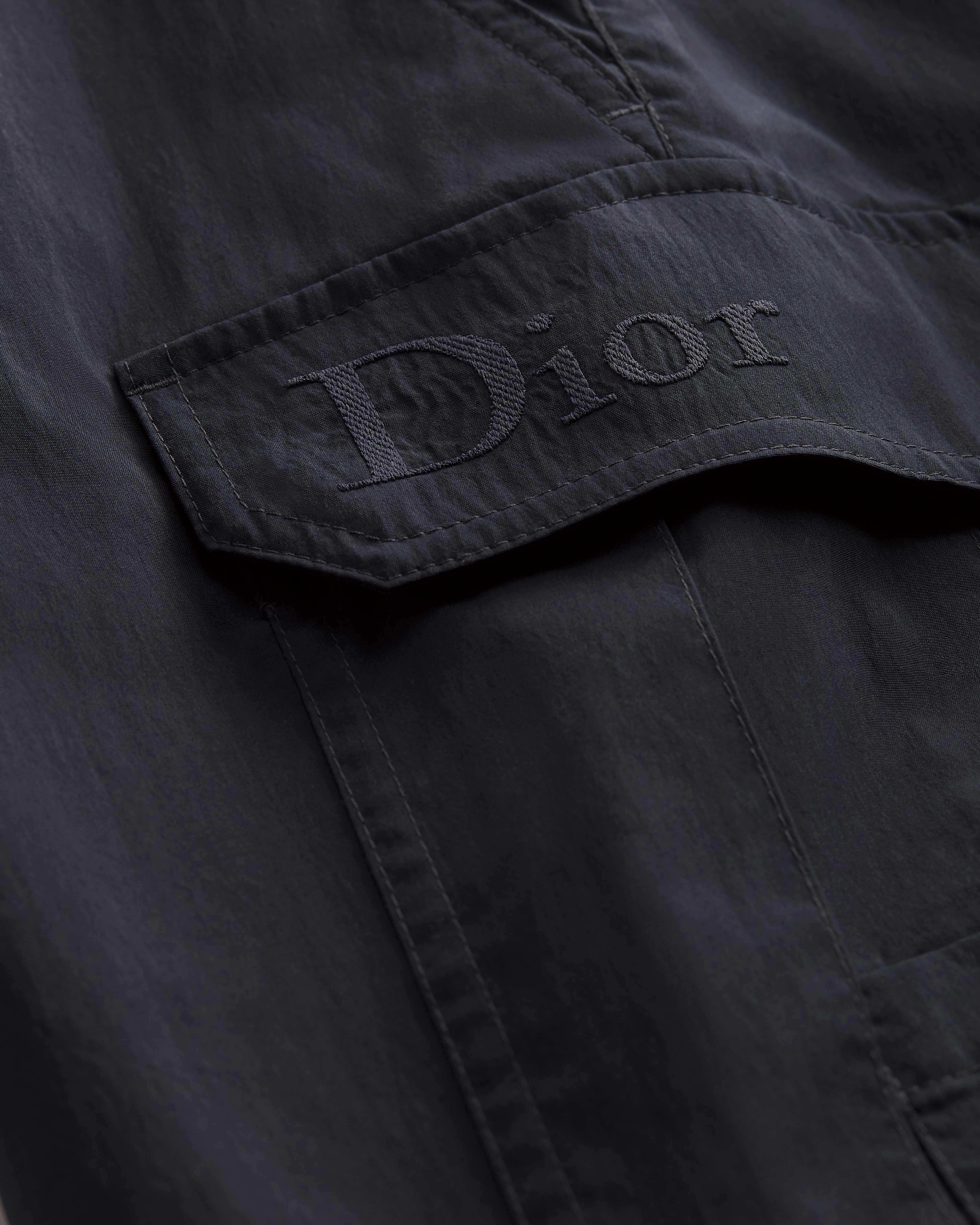 工装短裤 海军蓝色科技面料 Dior 刺绣 E09