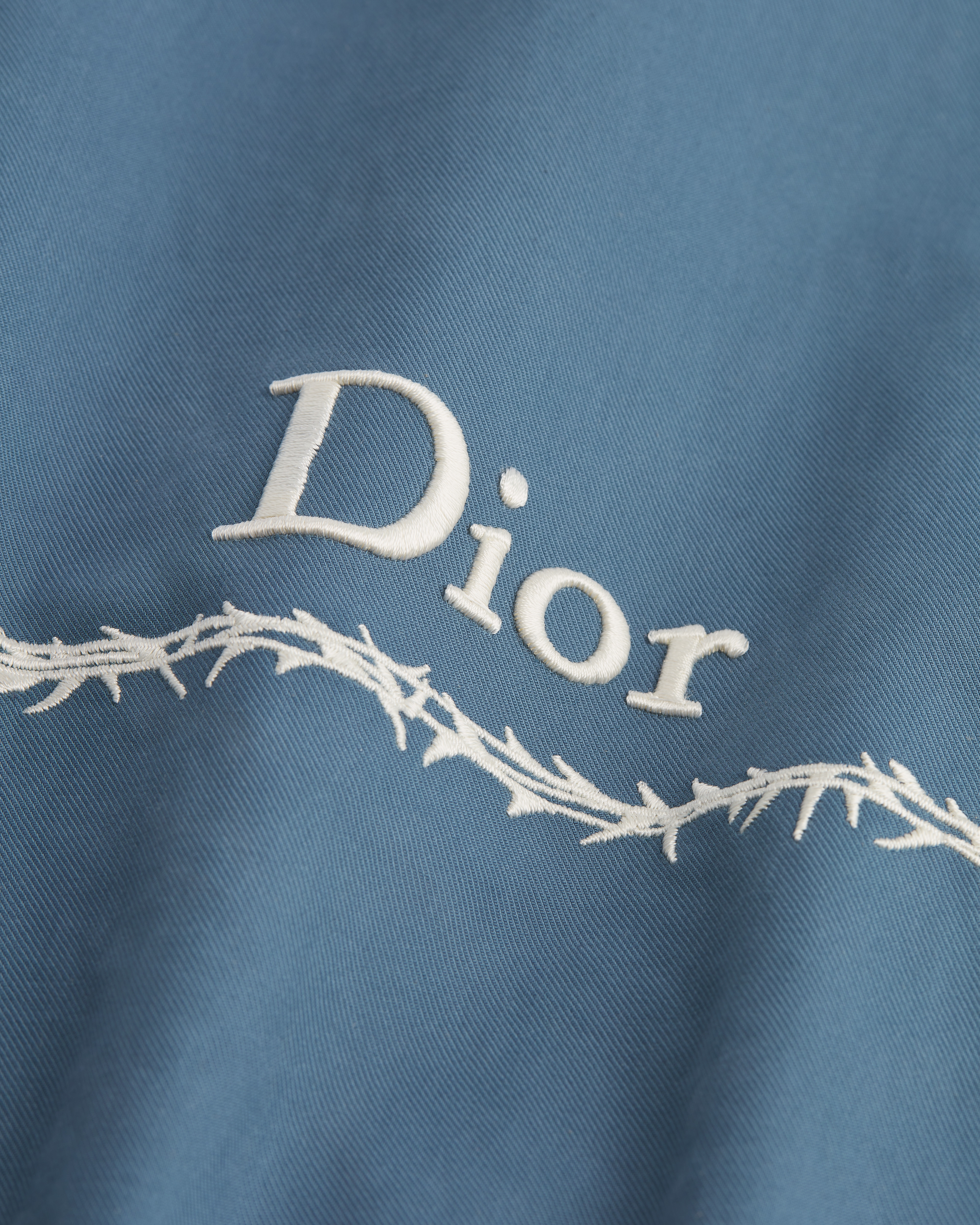 双面拉链夹克 灰色绵羊毛混纺斜纹面料 Book Cover 图案刺绣 E12