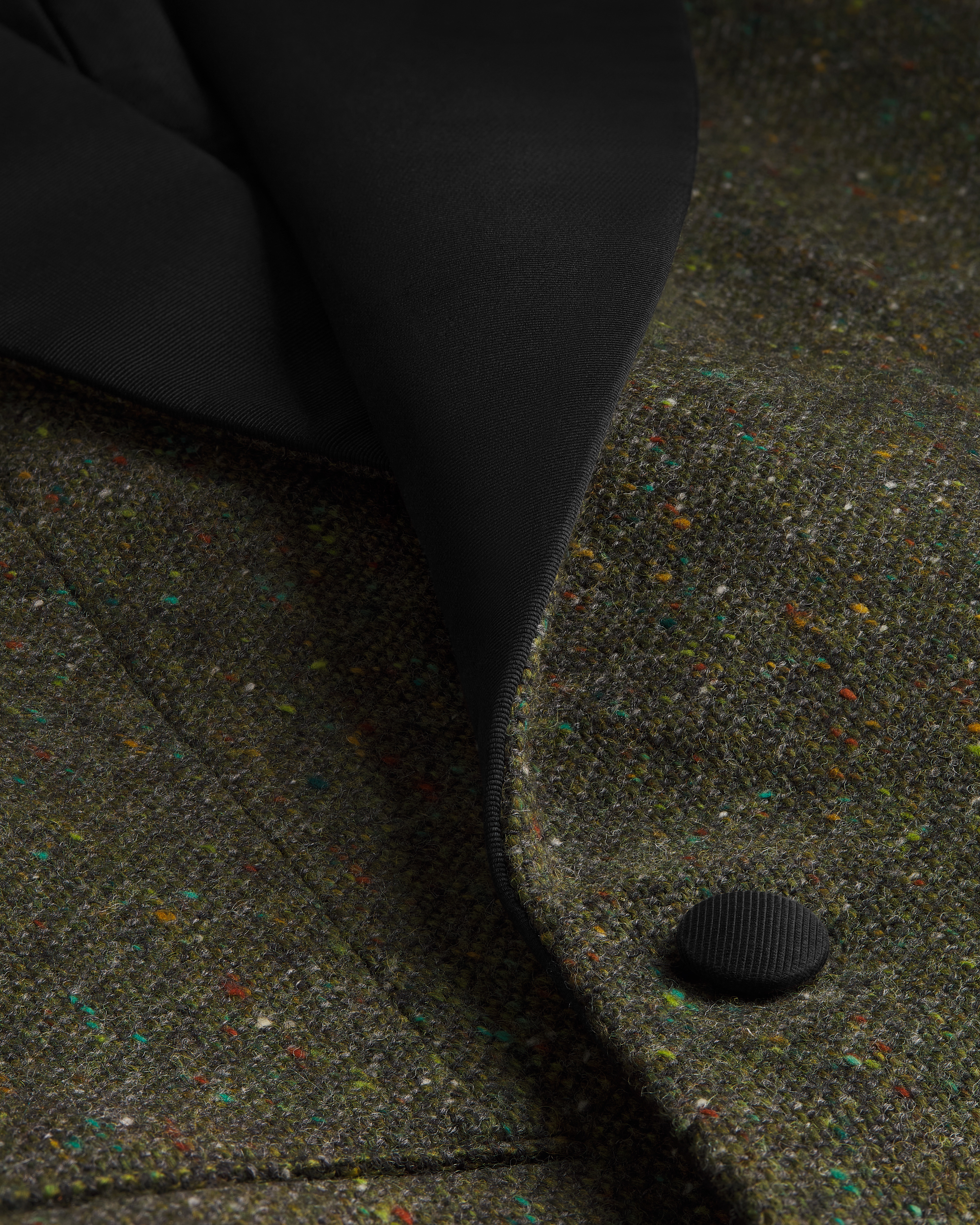 经典西装外套 绿色绵羊毛粗花呢面料 E09