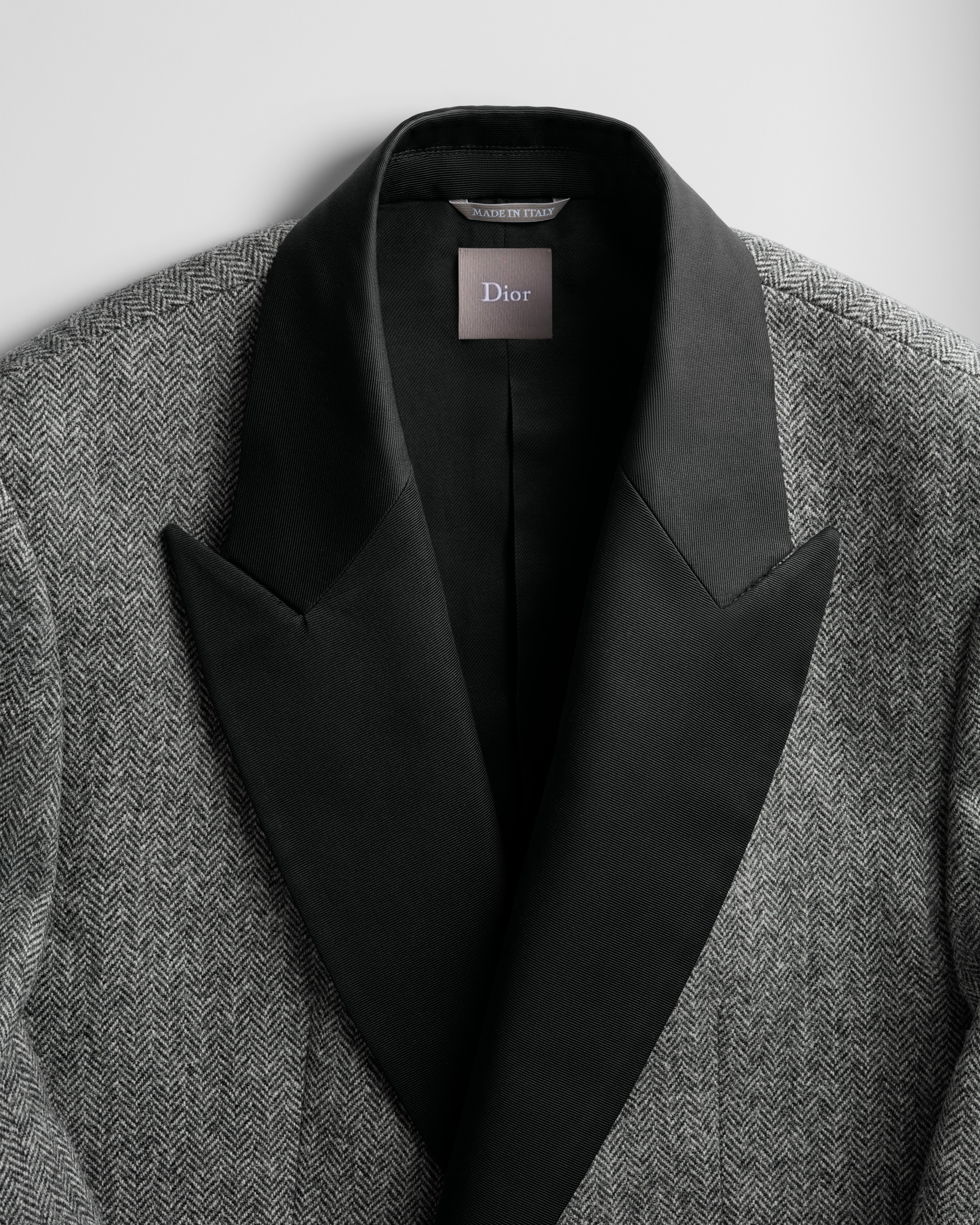 经典西装外套 灰色绵羊毛面料 E10
