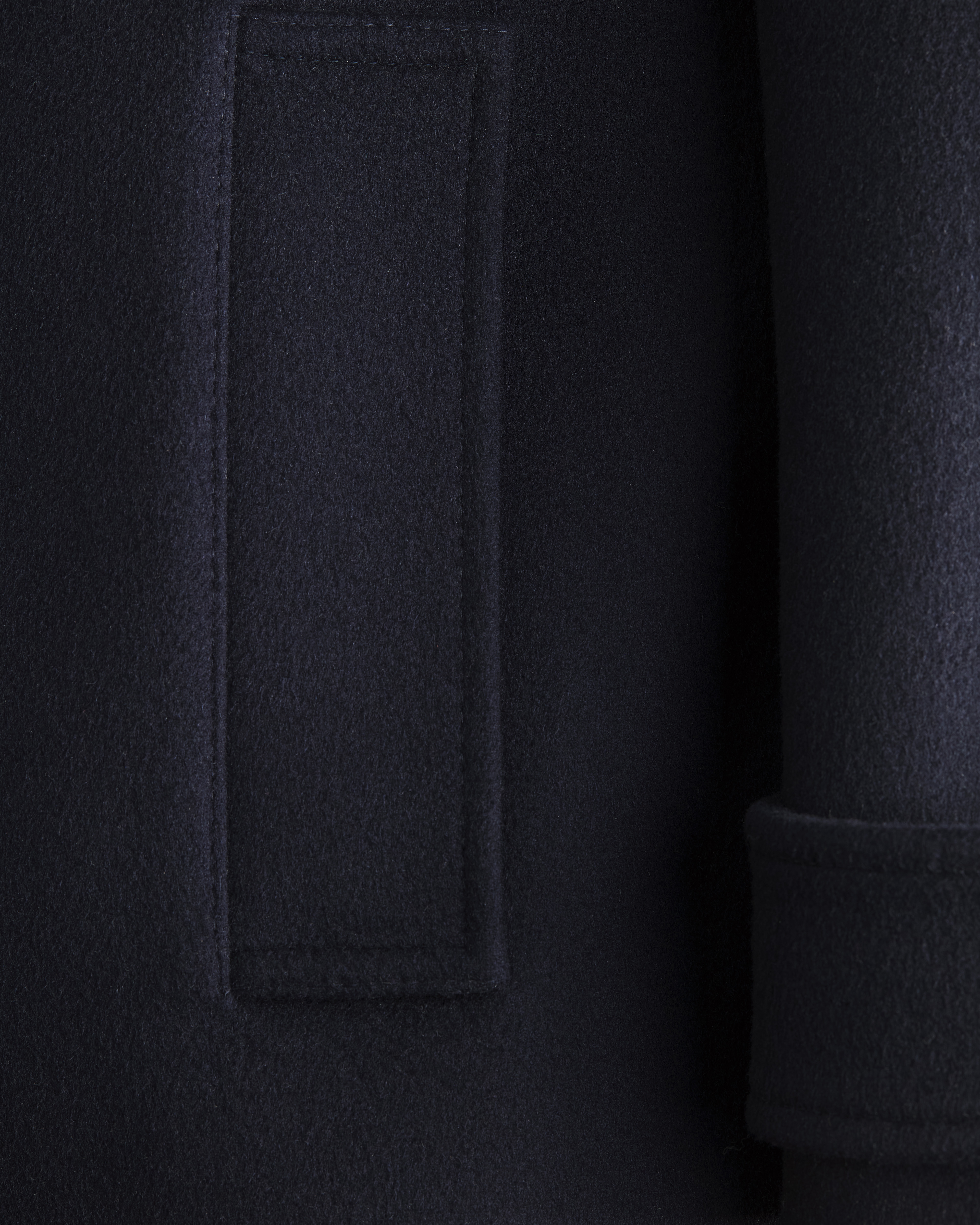 短款大衣 海军蓝色绵羊毛混纺面料搭配金色调纽扣 E10