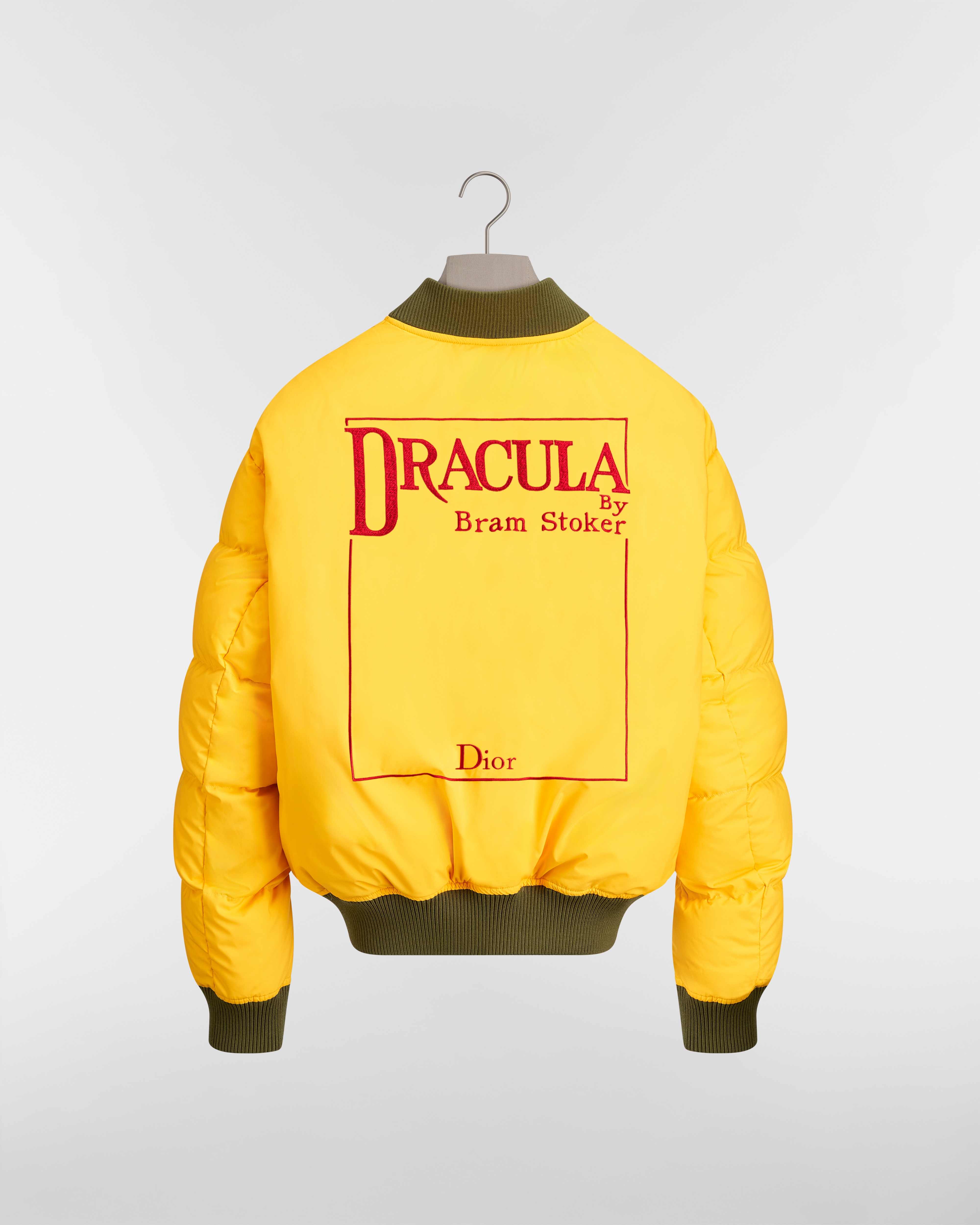 双面飞行员夹克 绿色棉质混纺面料 Book Cover 图案刺绣 E10