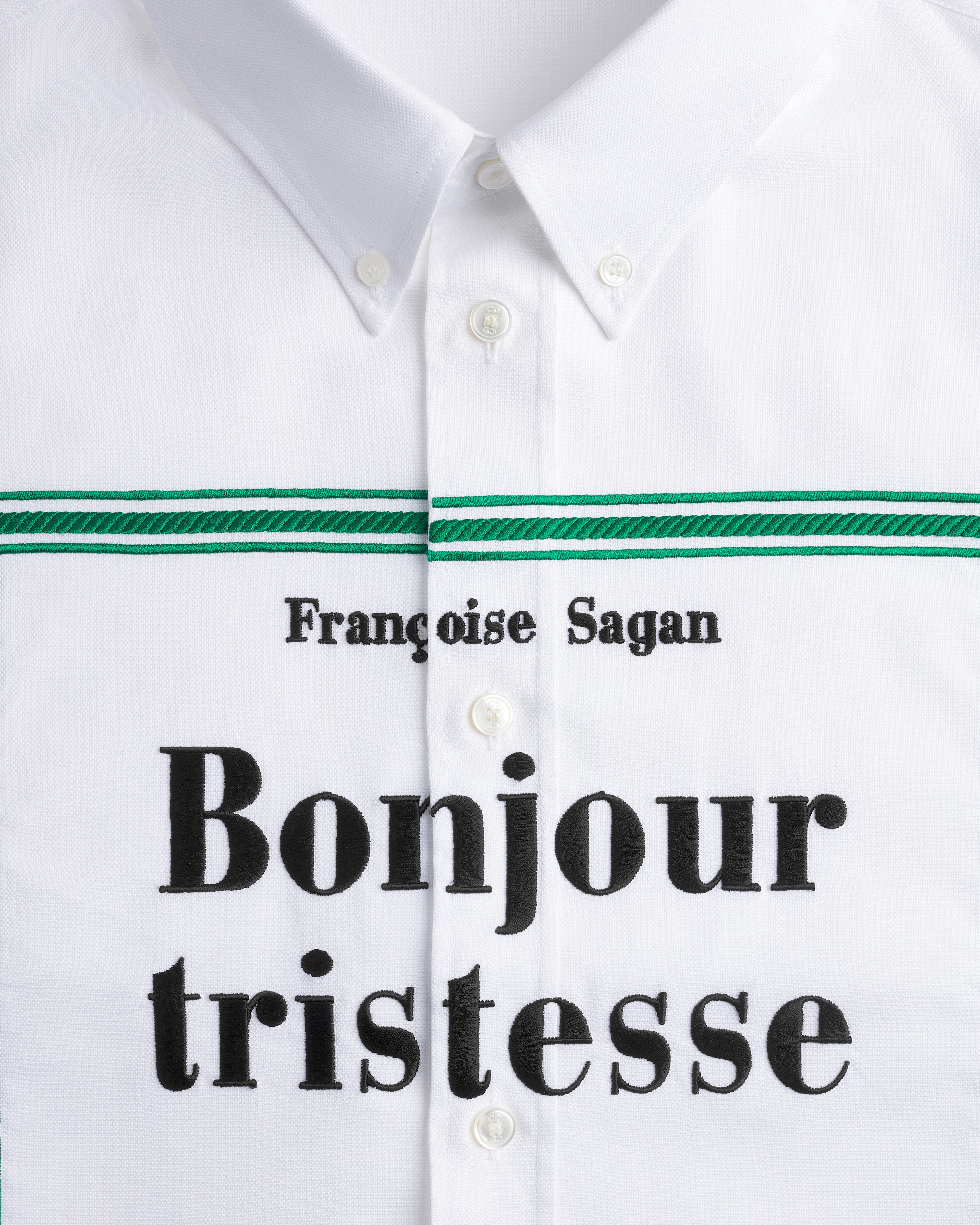 衬衫 白色棉质面料 Book Cover 图案刺绣 E10