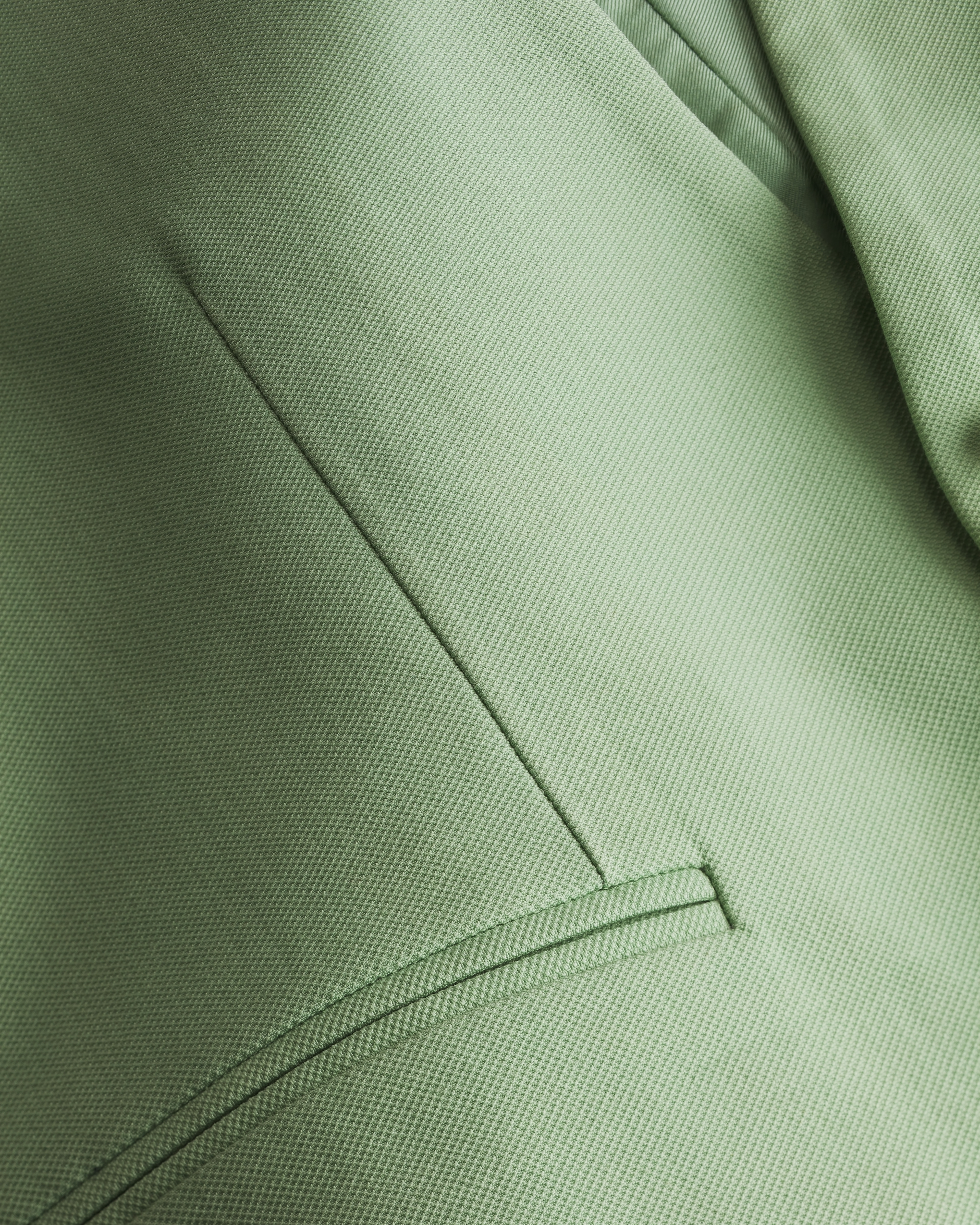 背心 绿色棉质混纺珠地布搭配缎面面料拼接 E11