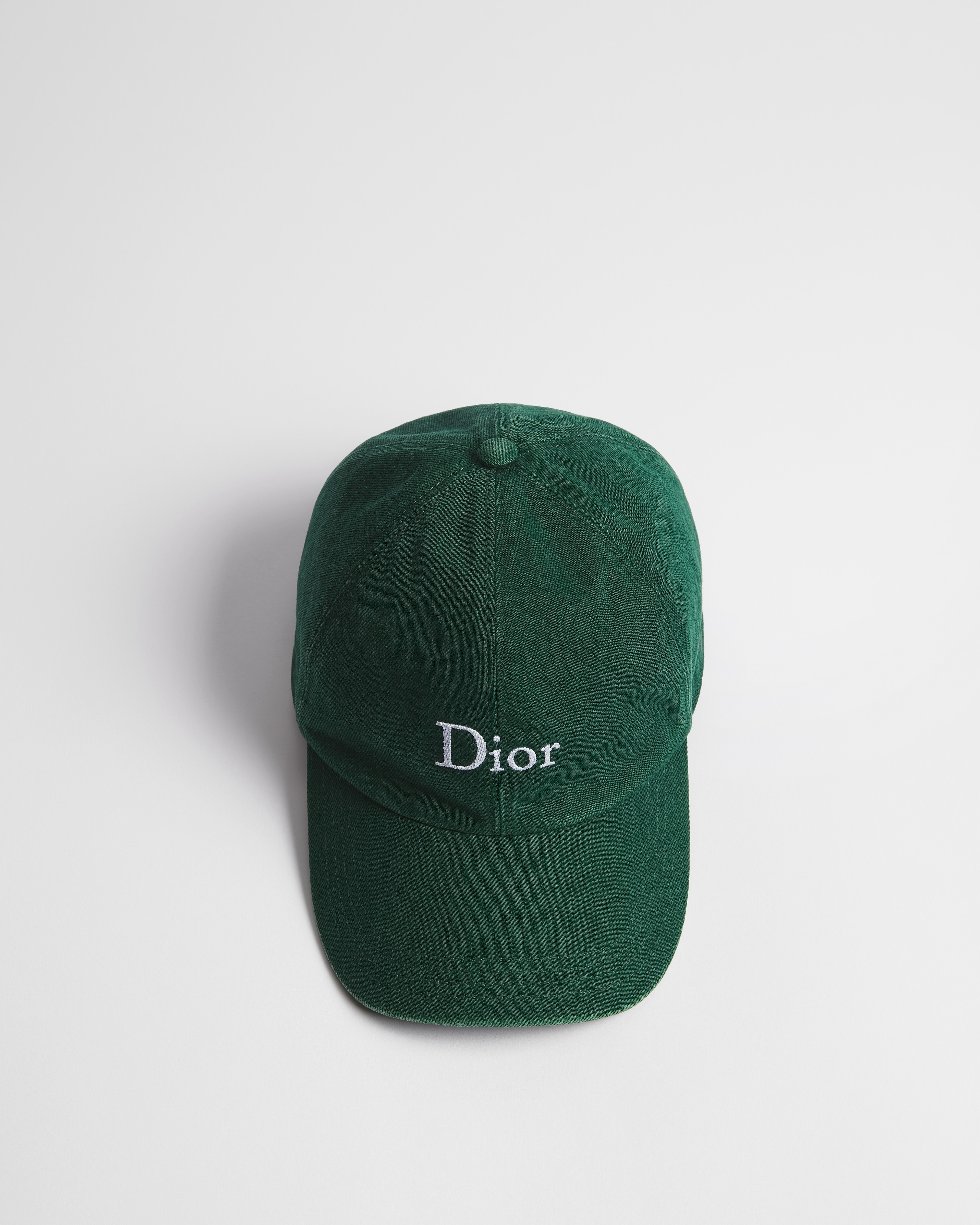 帽子 绿色石洗棉质面料 Dior 刺绣 E06