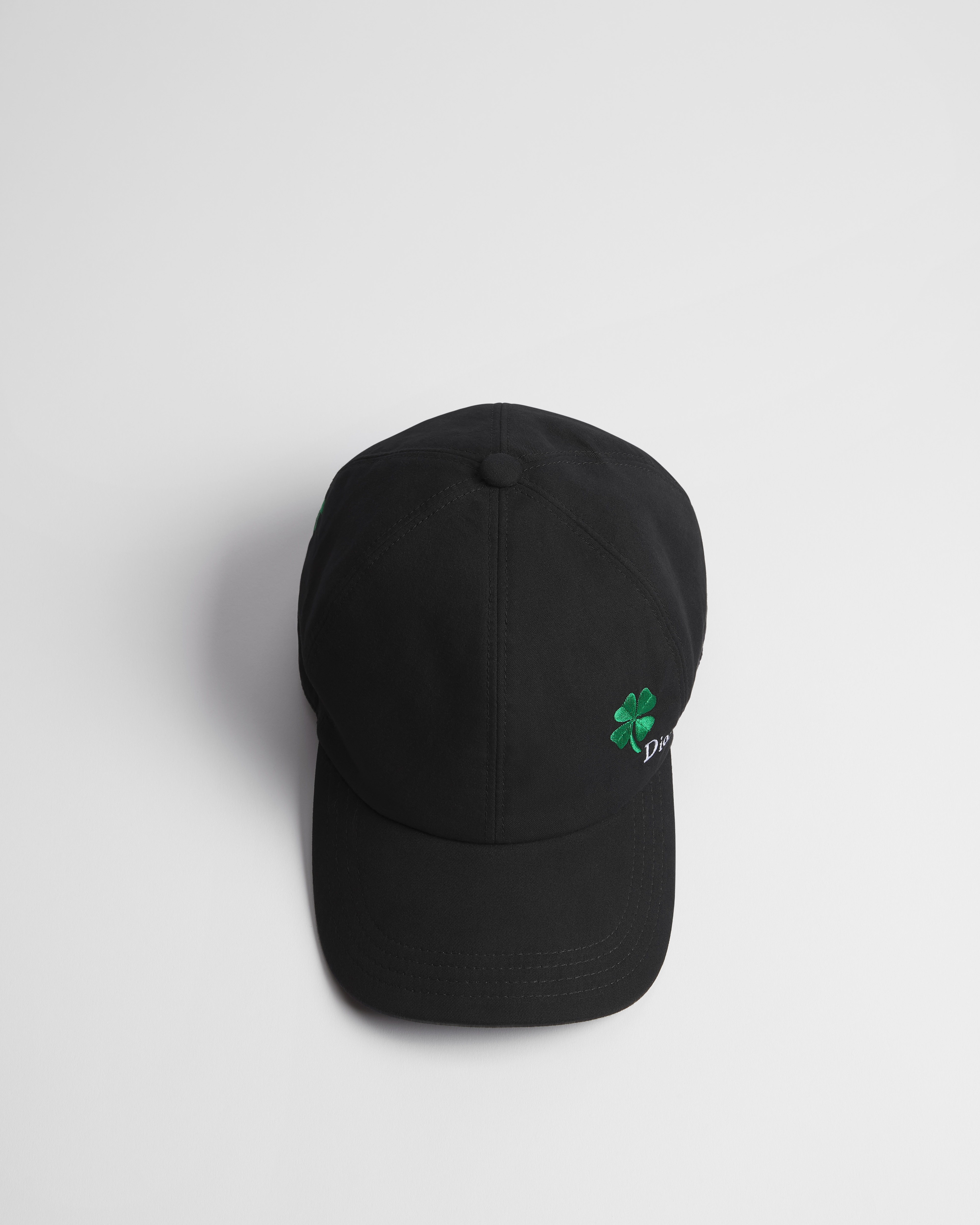 帽子 黑色棉质帆布 Dior Clover 图案 E06