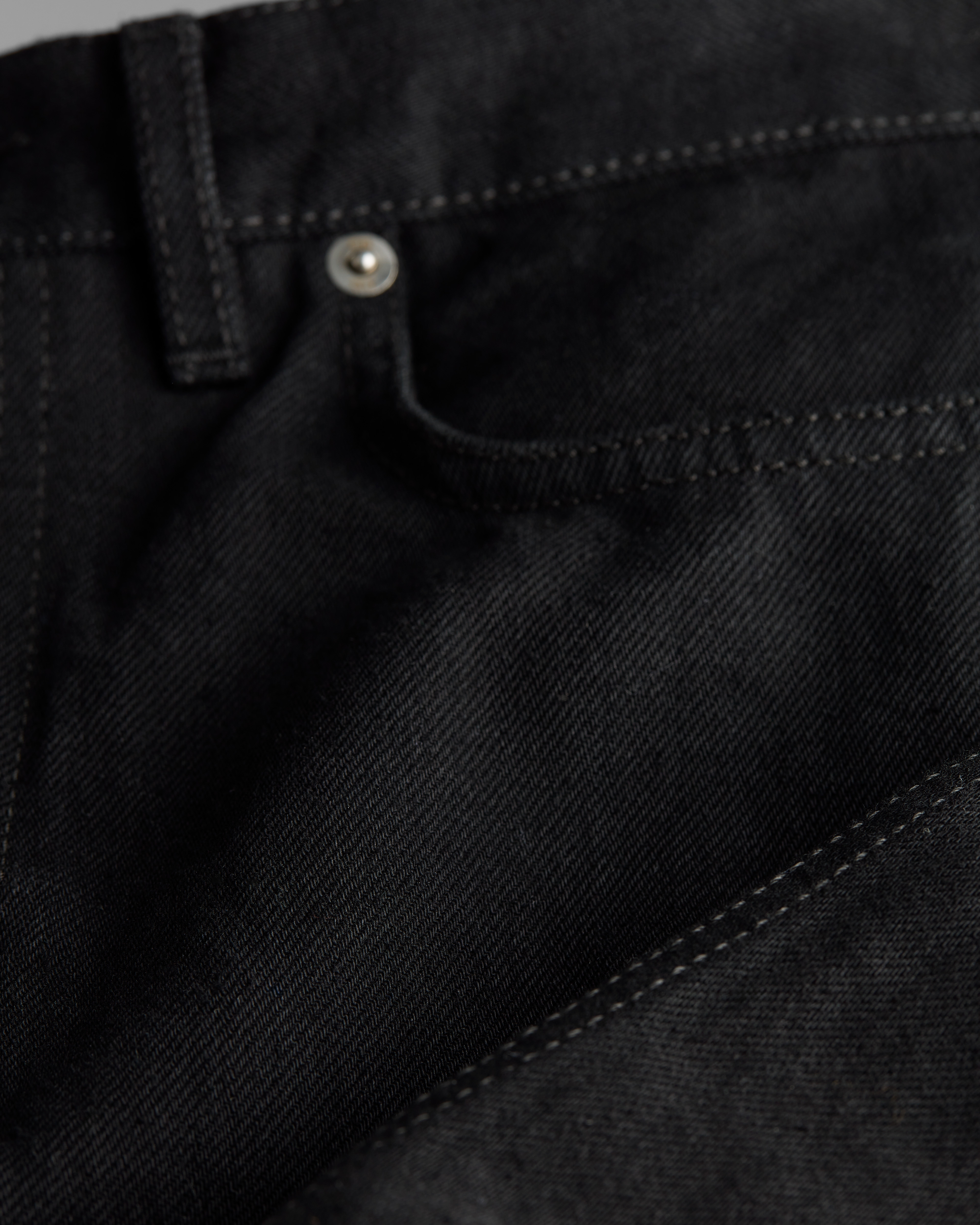 微喇牛仔裤 黑色棉质斜纹面料 E11