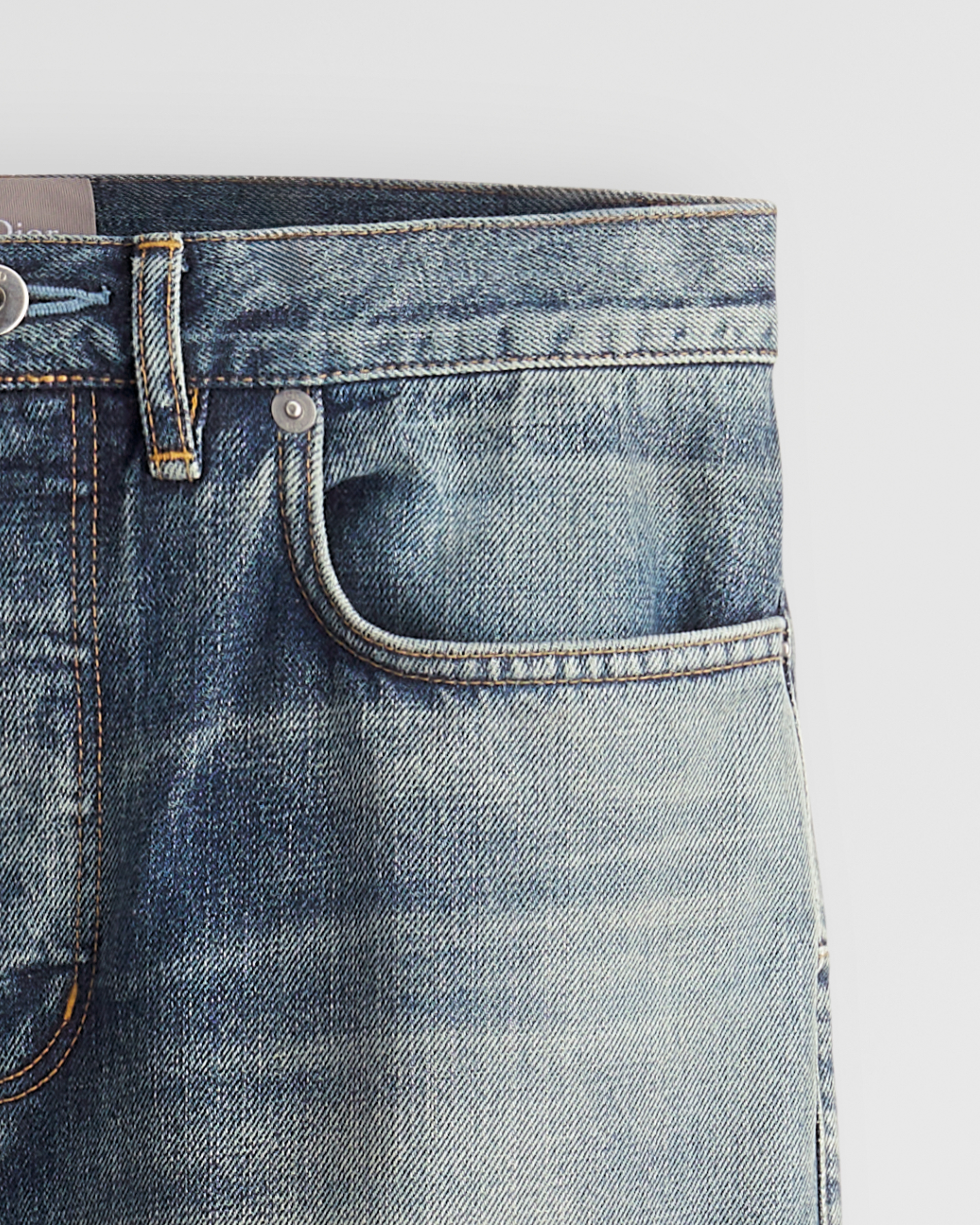 微喇牛仔裤 蓝色棉质斜纹面料 E09