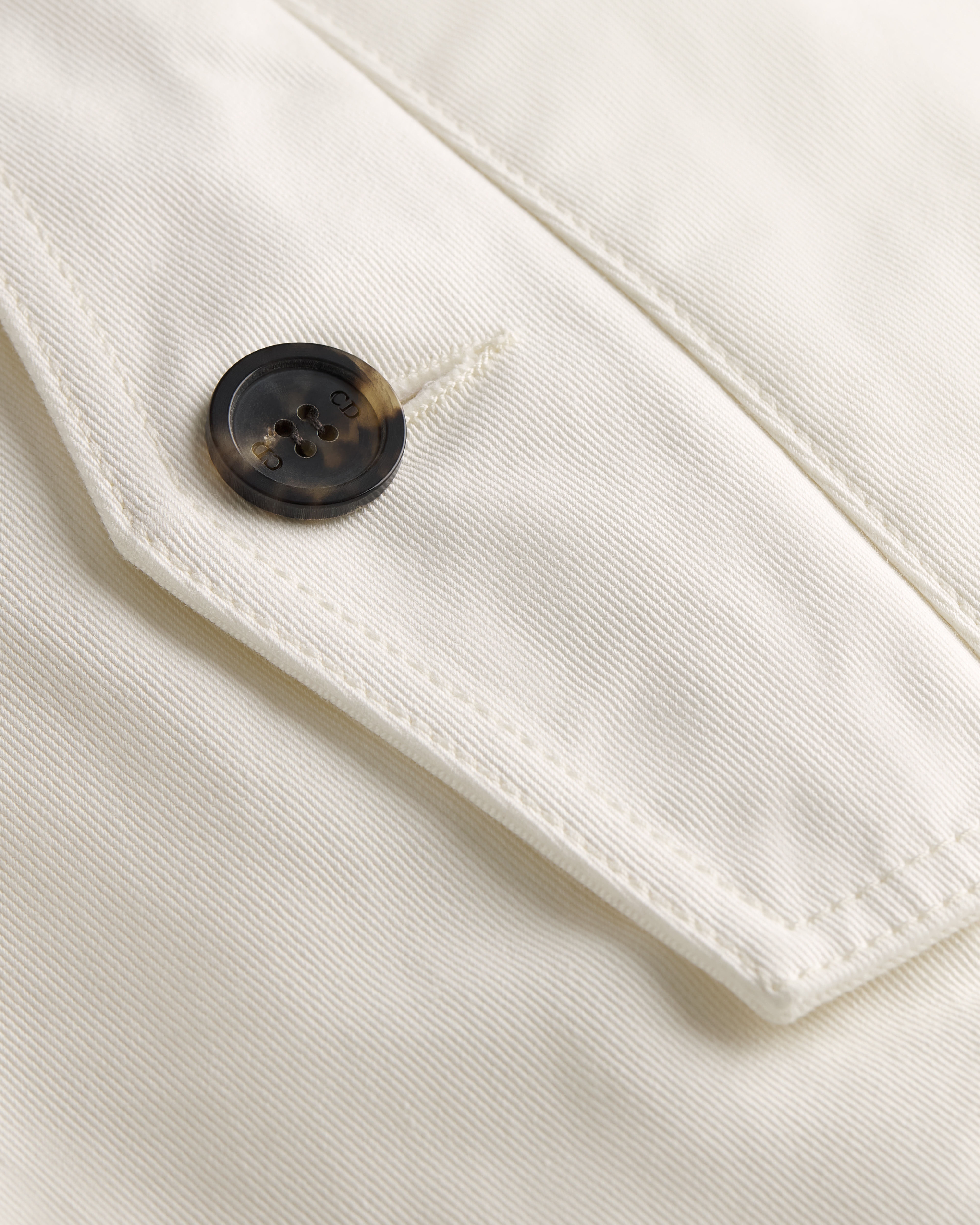 Delft 短裤 白色棉质斜纹面料 E11