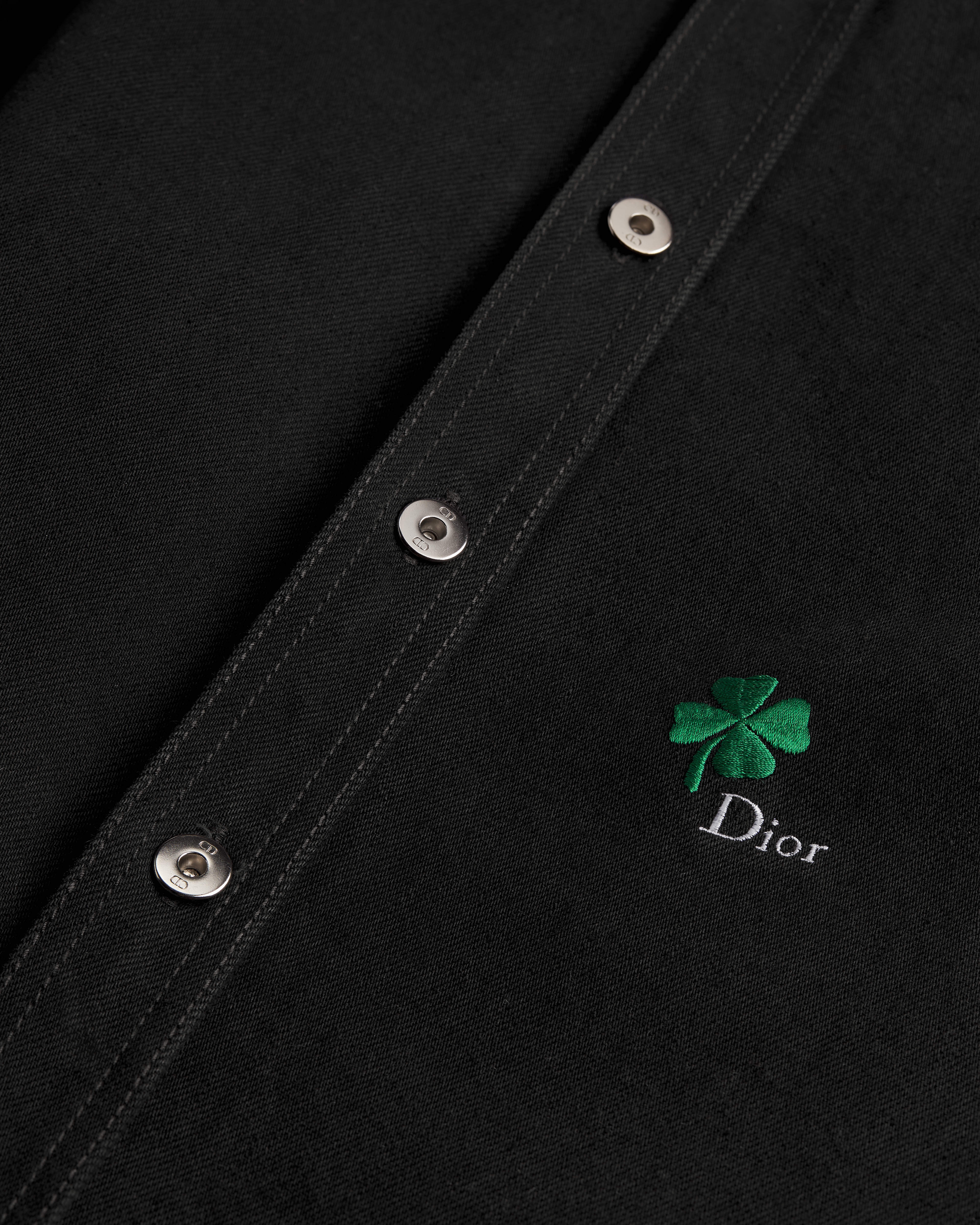 外套衬衫 黑色棉质斜纹面料 Dior Clover 图案刺绣 E09