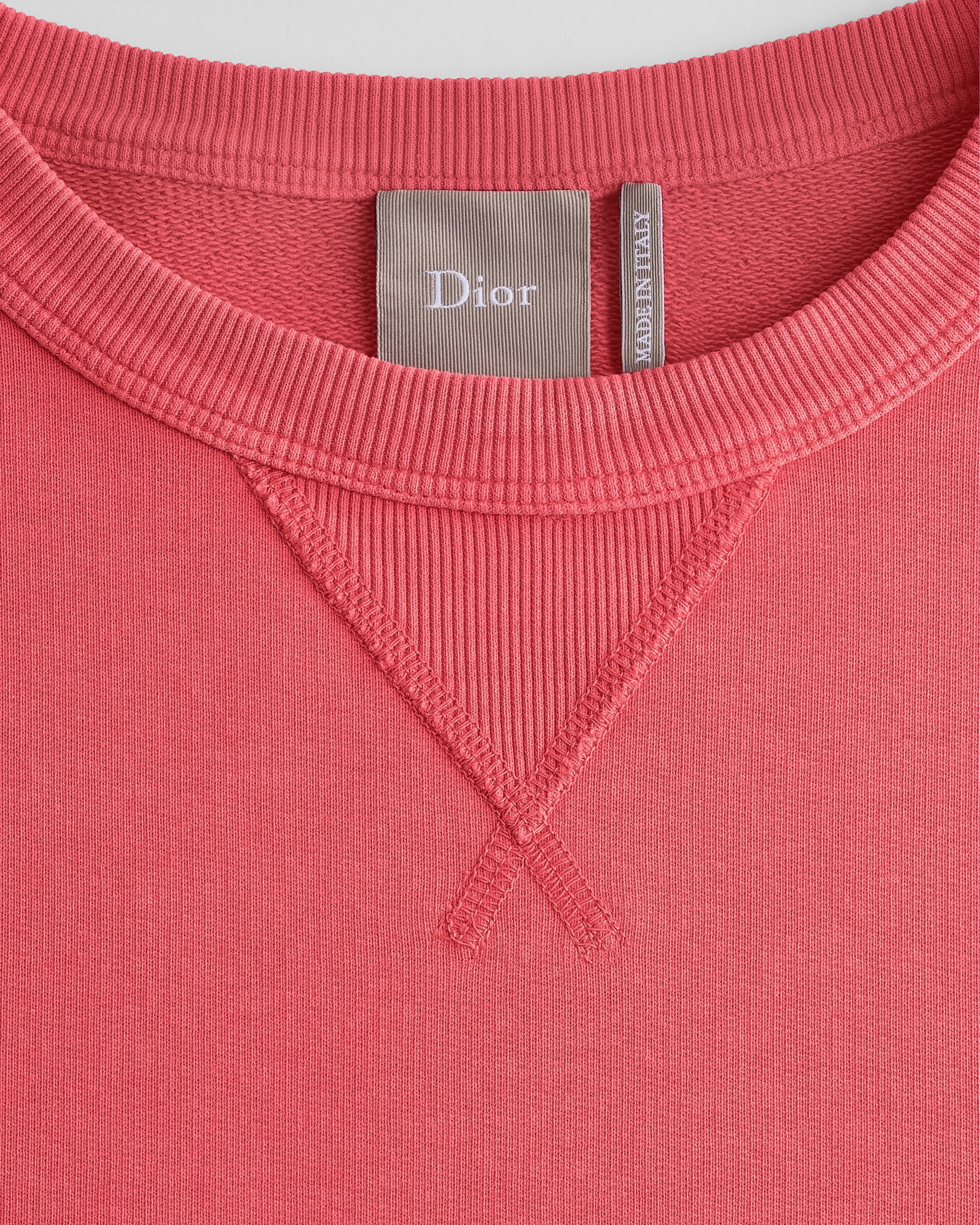 卫衣 红色棉质起绒面料 Dior 刺绣 E10