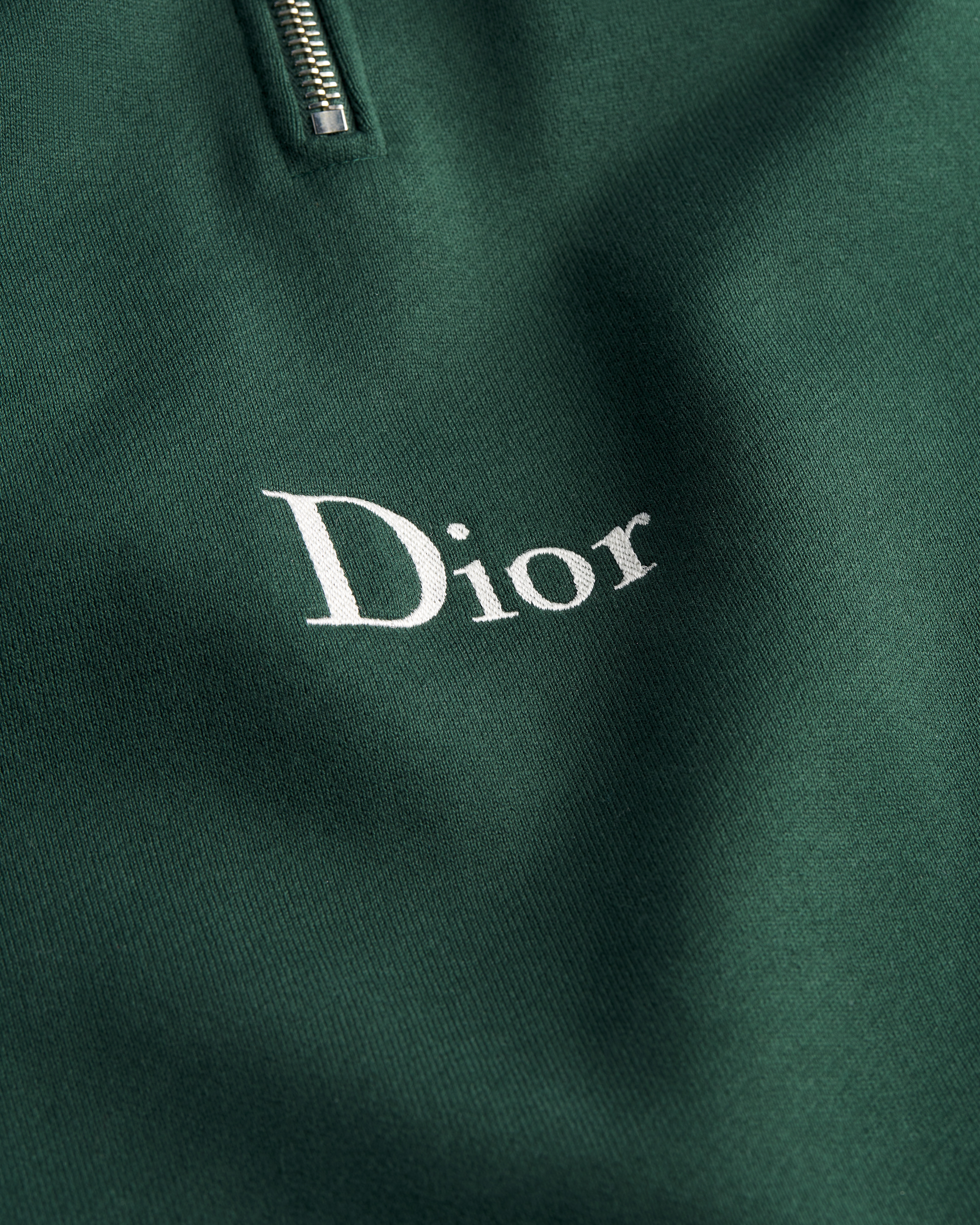 拉链衣领卫衣 绿色棉质起绒面料 E09