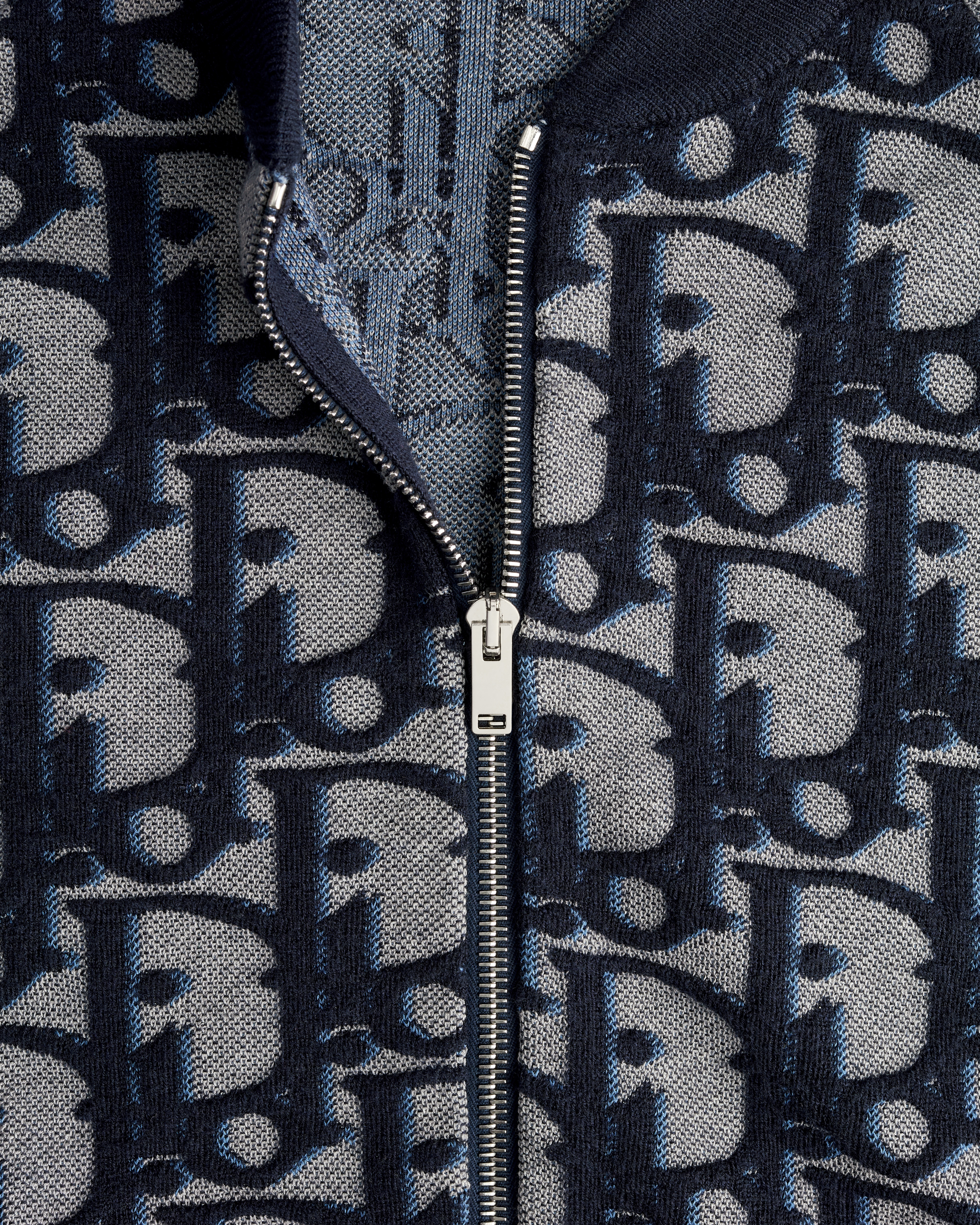 飞行员夹克 棉质混纺面料蓝色 Oblique 印花 E09