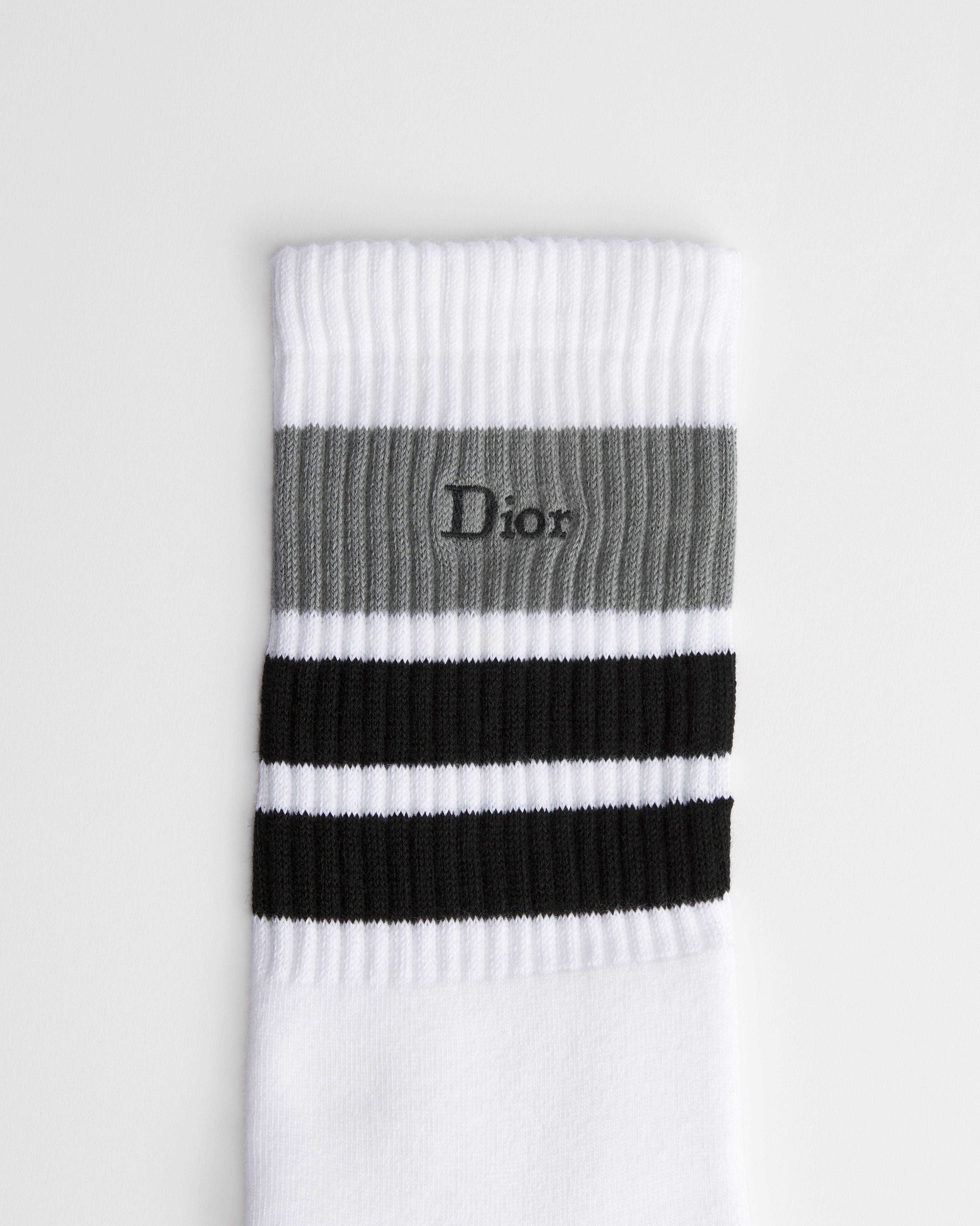 Dior 袜子 白色三色棉质混纺面料 E09